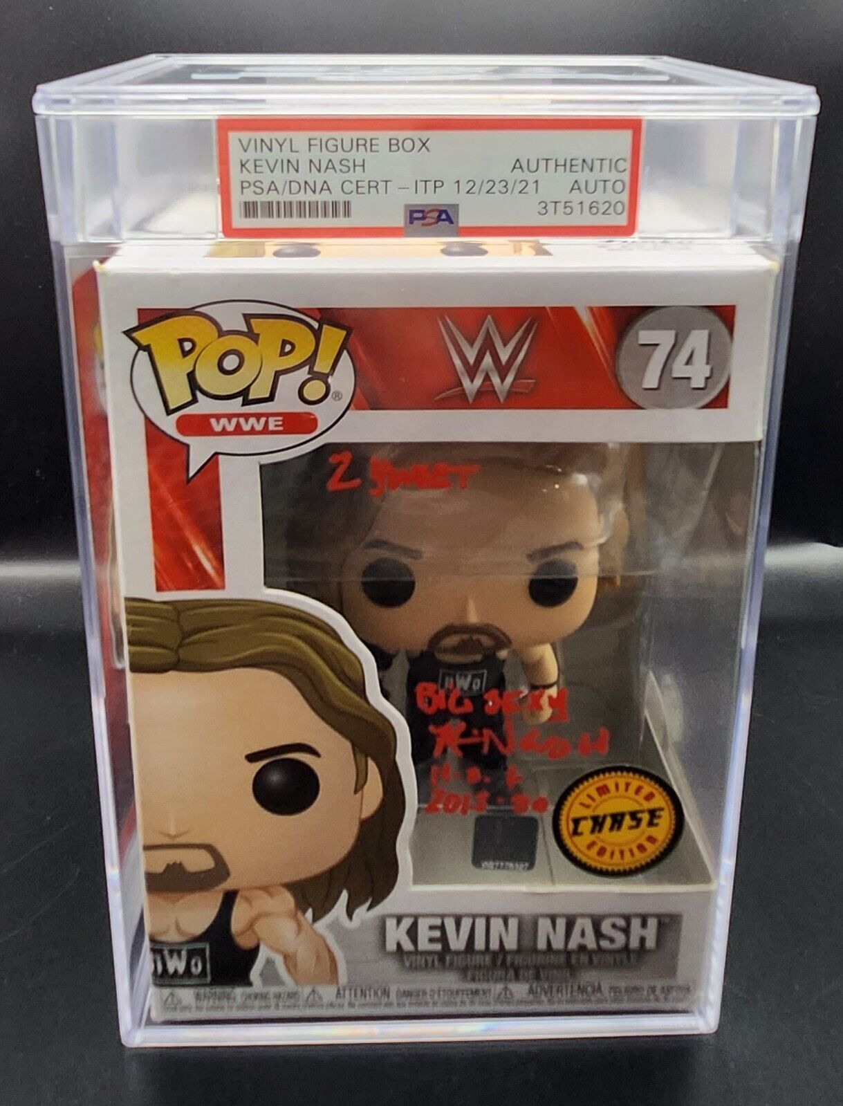 Kevin Nash WWE Encapsulated  Funko Pop #74 Signed w Inscriptions PSA COA