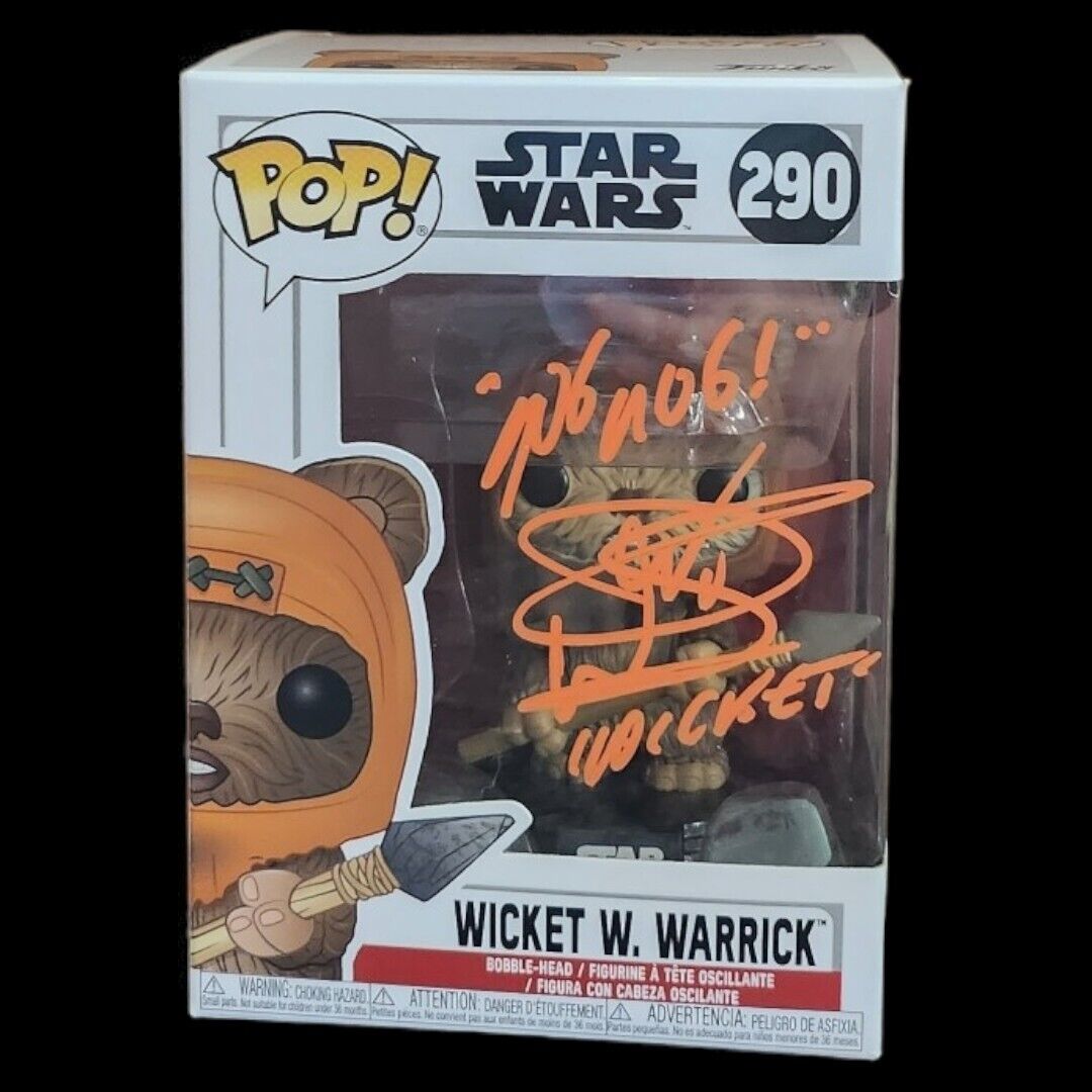 Funko Pop Vinyl Star Wars Wicket W. Warrick #290 Signed By Warwick Davis JSA COA