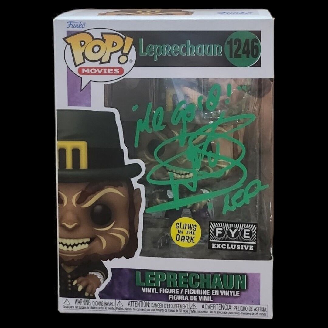 Funko Pop #1246 Leprechaun Glows in the Dark FYE Exclusive Warwick Davis Signed
