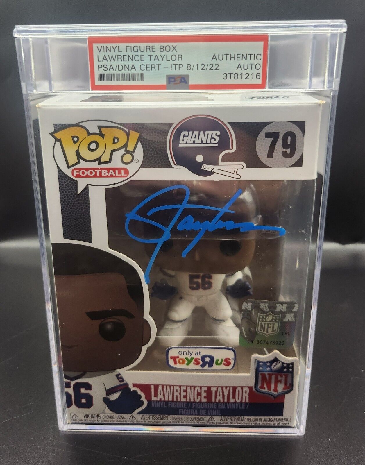 Funko NFL NY Giants Lawrence Taylor #79 Toys 'R Us Exclusive Signed Encapsulated