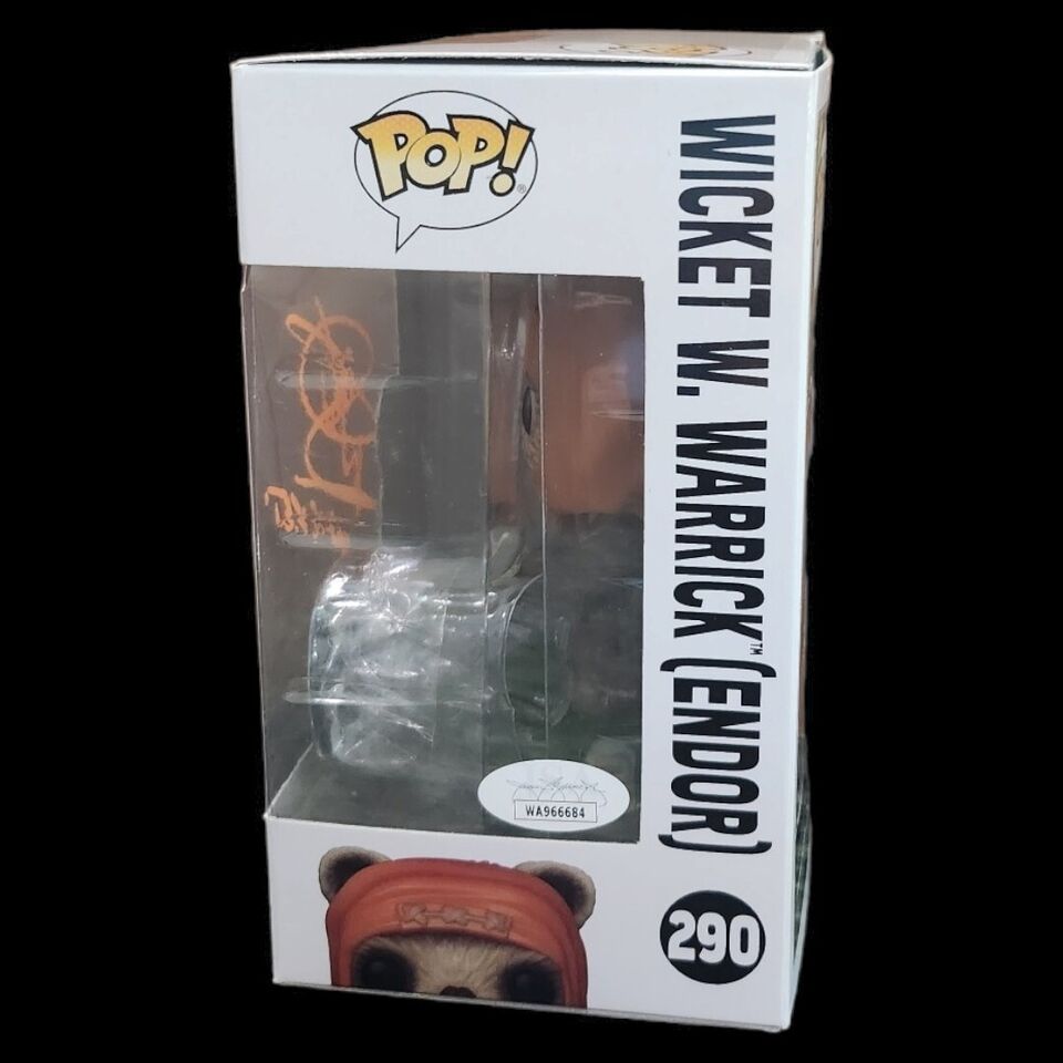 Signed Funko Pop Star Wars Wicket Warrick Endor #290 AMAZON EXCLUSIVE W/ Pin JSA
