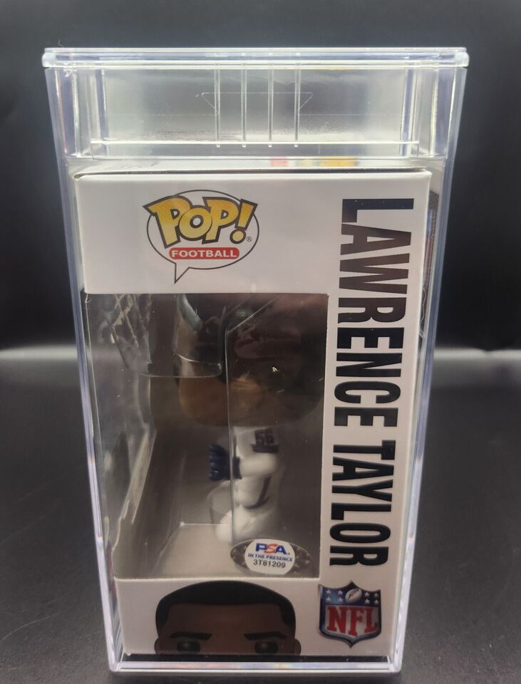 Signed PSA Encapsulated Lawrence Taylor New York Giants NFL Funko Pop! Legends