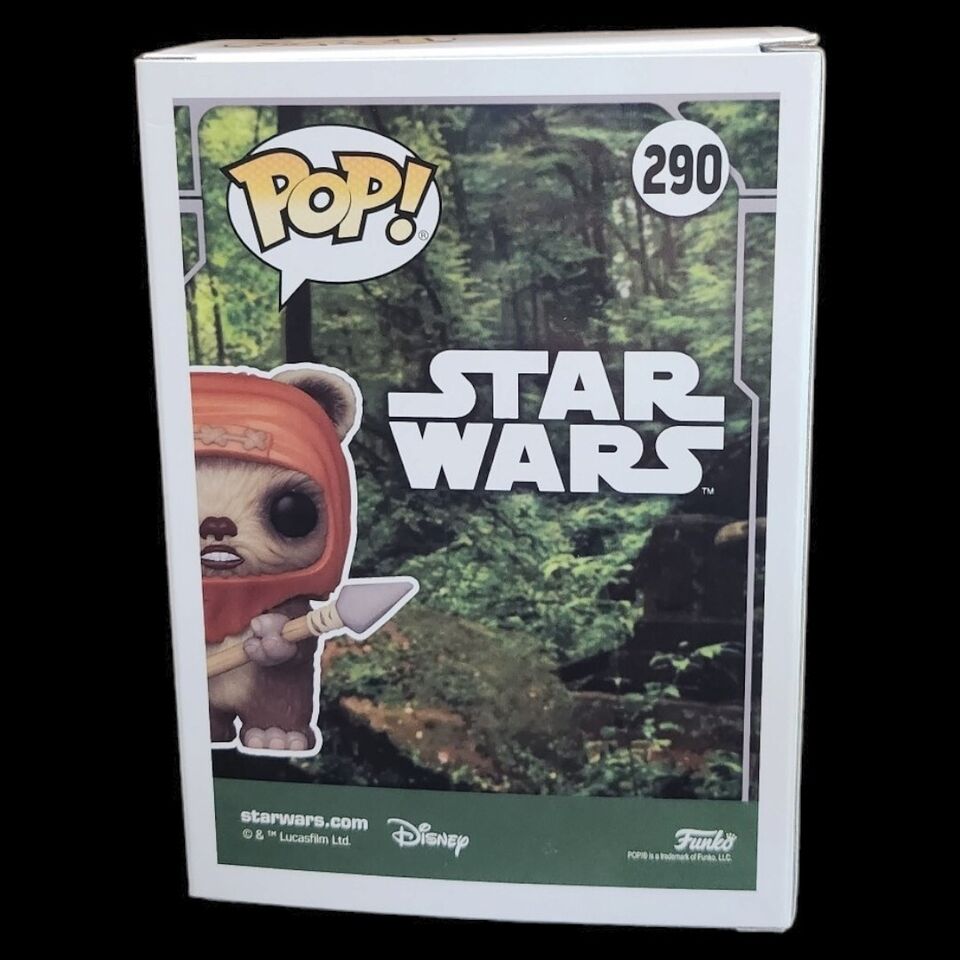 Signed Funko Pop Star Wars Wicket Warrick Endor #290 AMAZON EXCLUSIVE W/ Pin JSA