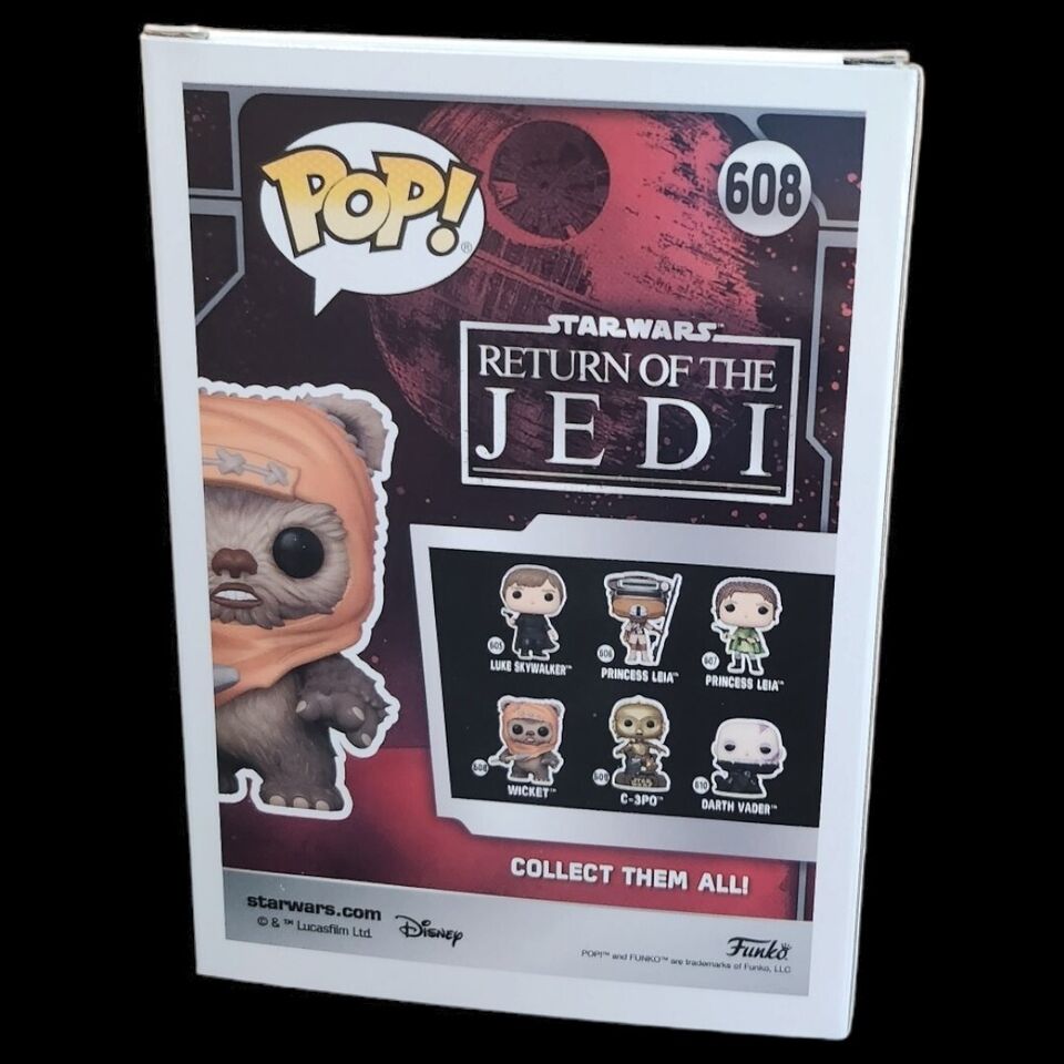 Funko POP Star Wars 40th Anniversary #608 Wicket Signed By Warwick Davis JSA COA
