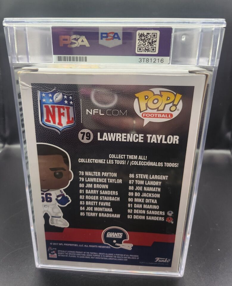 Funko NFL NY Giants Lawrence Taylor #79 Toys 'R Us Exclusive Signed Encapsulated