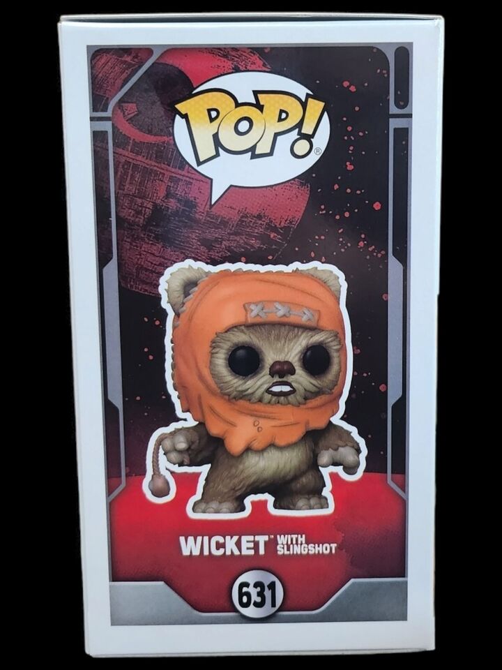 Signed By Warwick Davis Funko Pop Star Wars Wicket with Slingshot #631 JSA COA