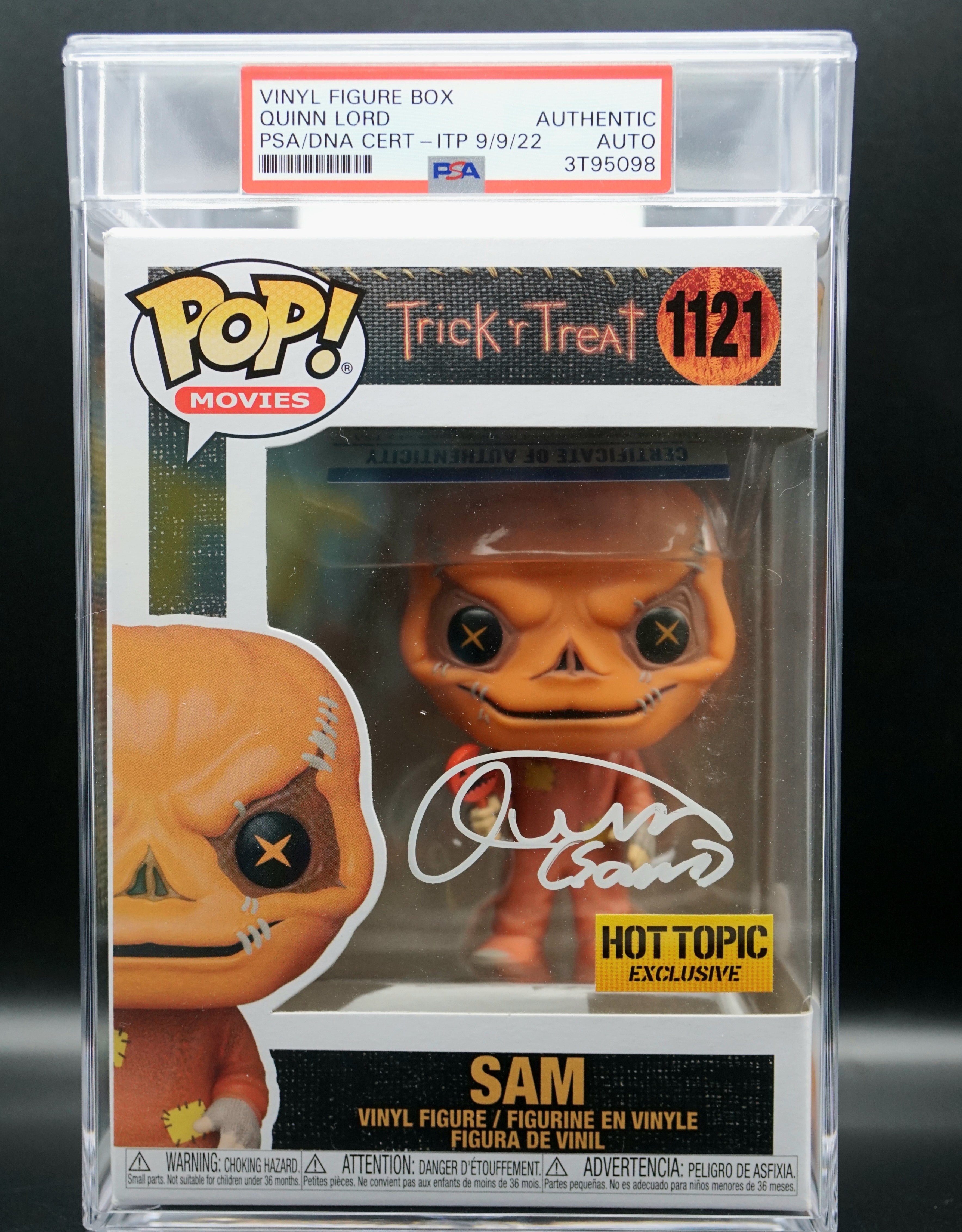 PSA Encapsulated Sam Pop #1121 Hot Topic Exclusive - Signed by Quinn Lord