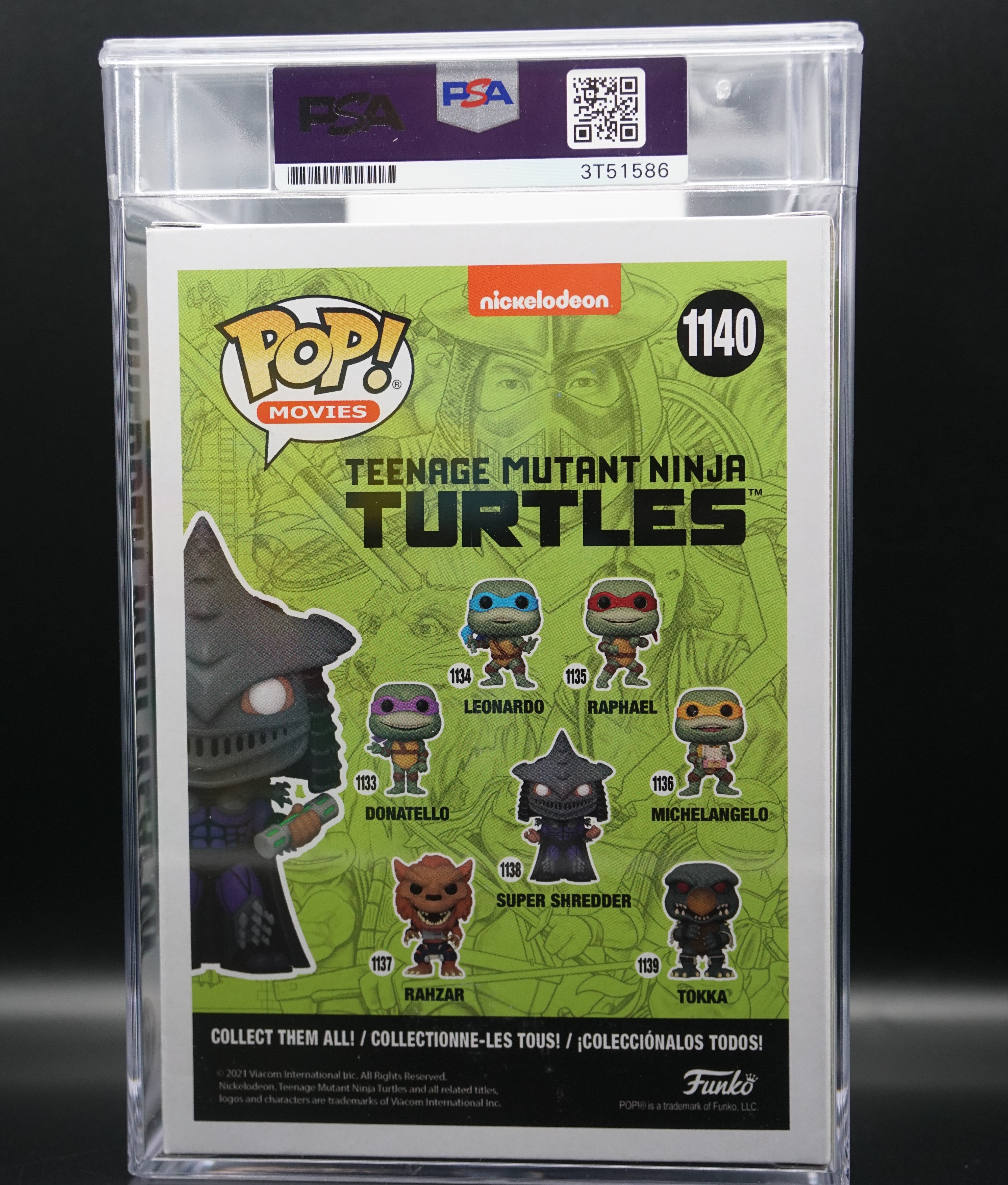 Super Shredder Funko Pop #1140 Encapsulated GEM MT 10 PSA COA  - Signed by Kevin Nash