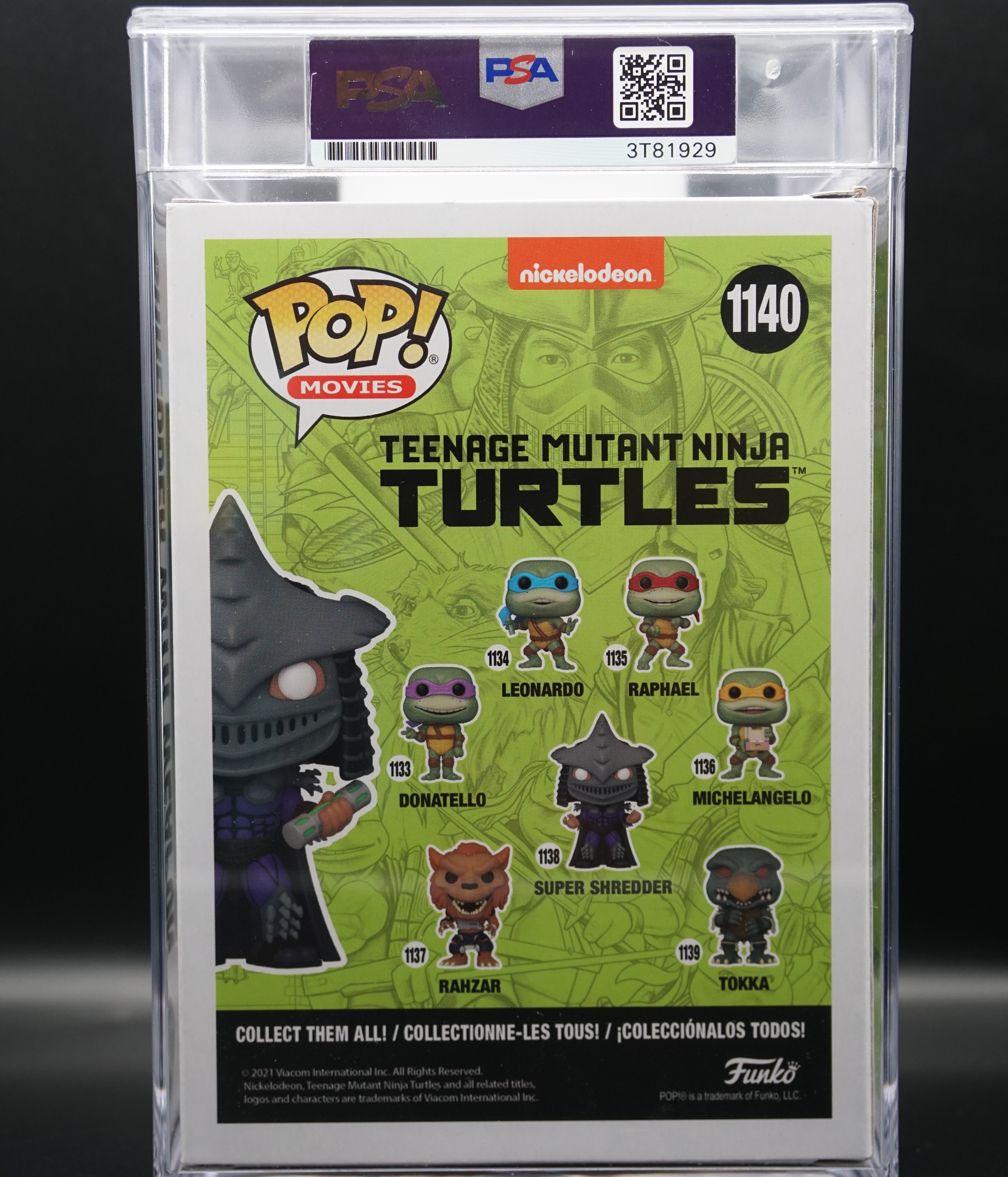 Super Shredder Funko Exclusive glow in the dark Pop #1140 Encapsulated GEM MT 10 with inscription "Super Shredder" -  Signed By Kevin Nash