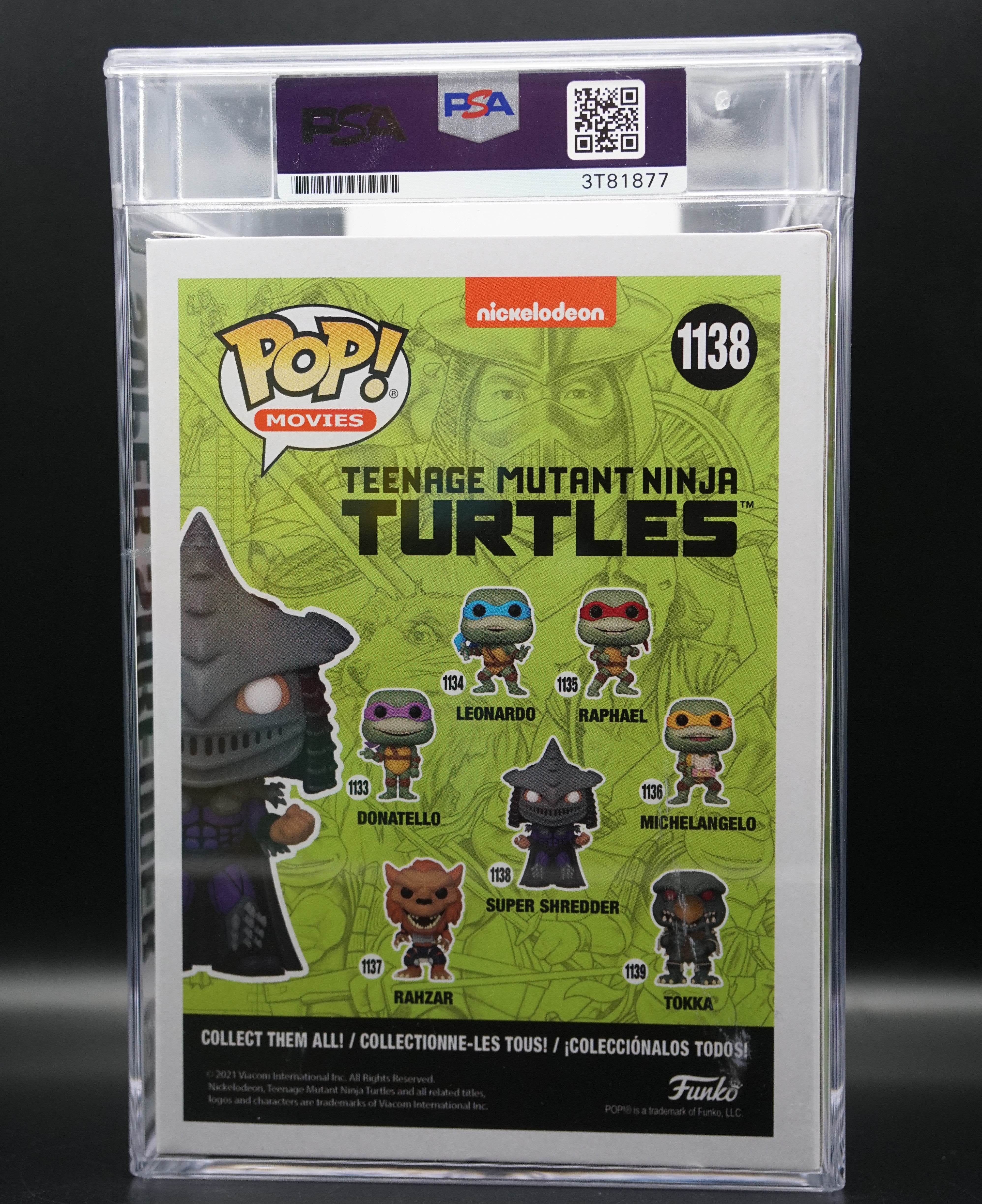 Encapsulated Super Shredder #1138 Neon Green Paint Pen PSA COA - Signed By Kevin Nash