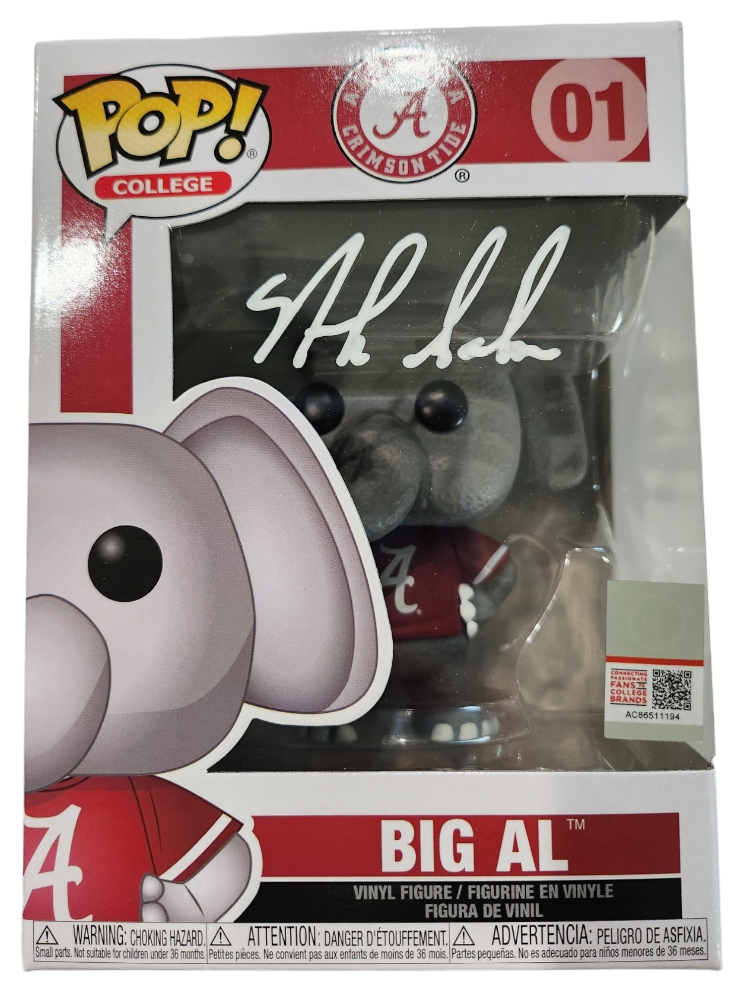 Nick Saban signed Big Al Funko Pop