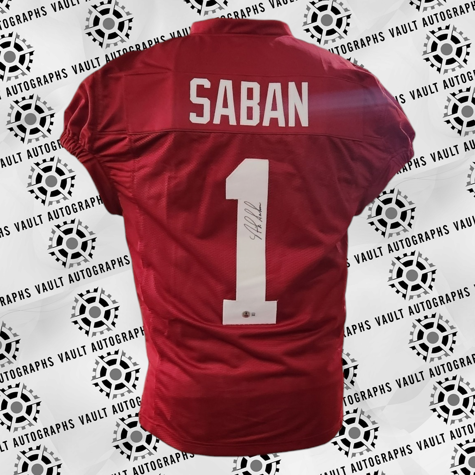 Nick Saban Game Cut Signed Jersey Beckett COA