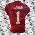 Nick Saban Game Cut Signed Jersey Beckett COA