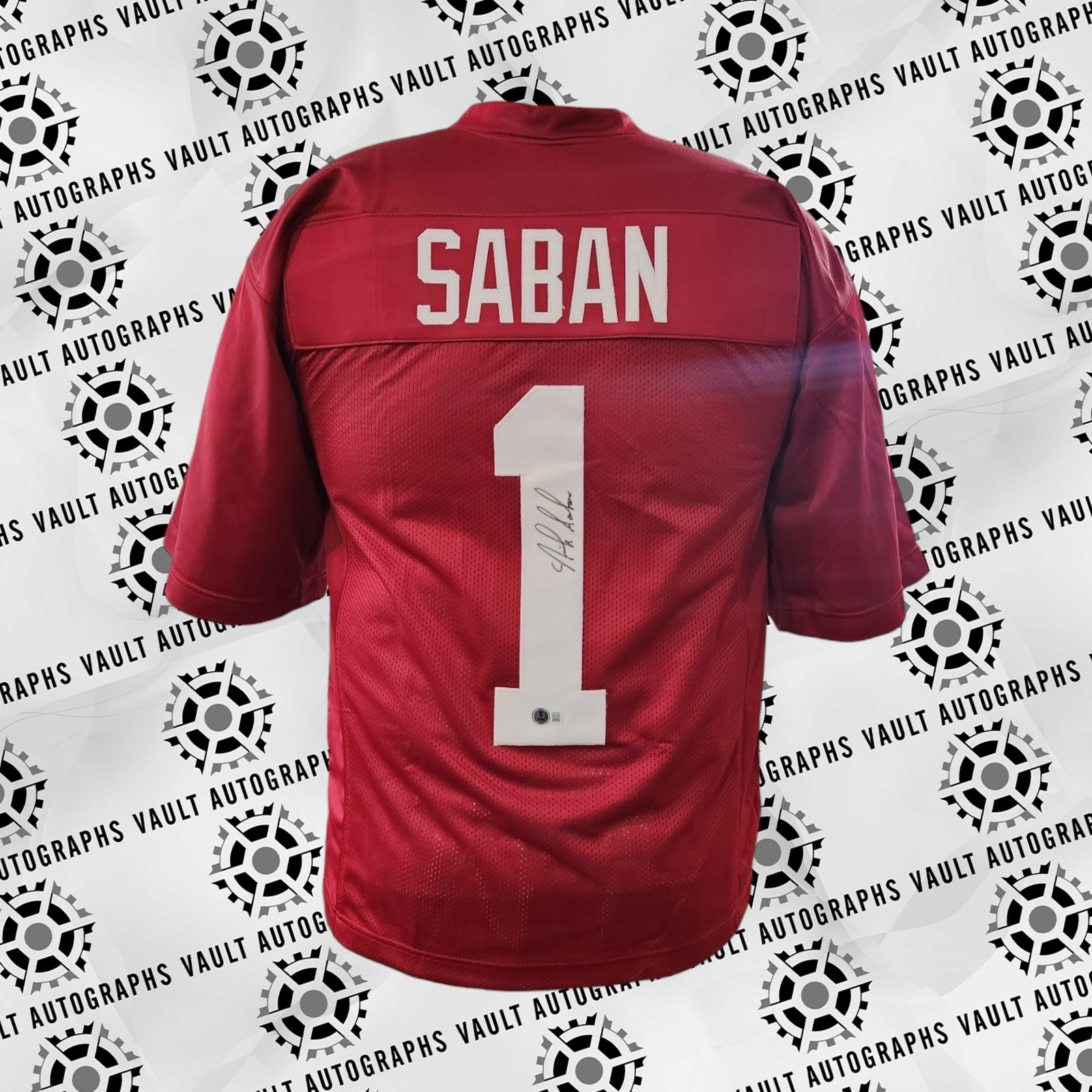 Nick Saban Signed Custom Jersey Beckett COA