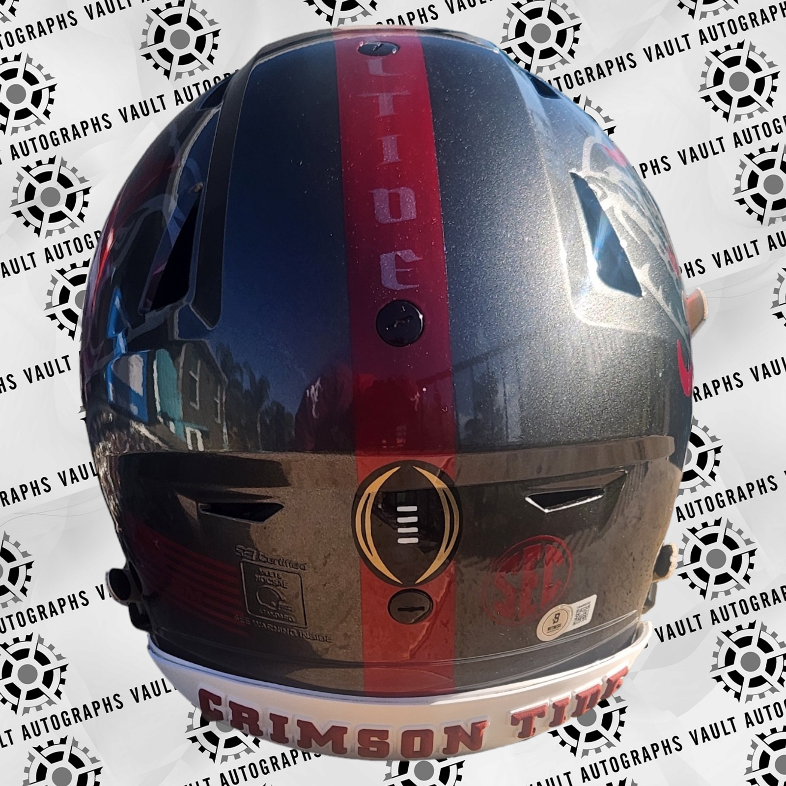 Nick Saban Signed Custom Painted Speed Flex Helmet with 3D Bumpers & Face Sheild  Beckett Witnessed COA