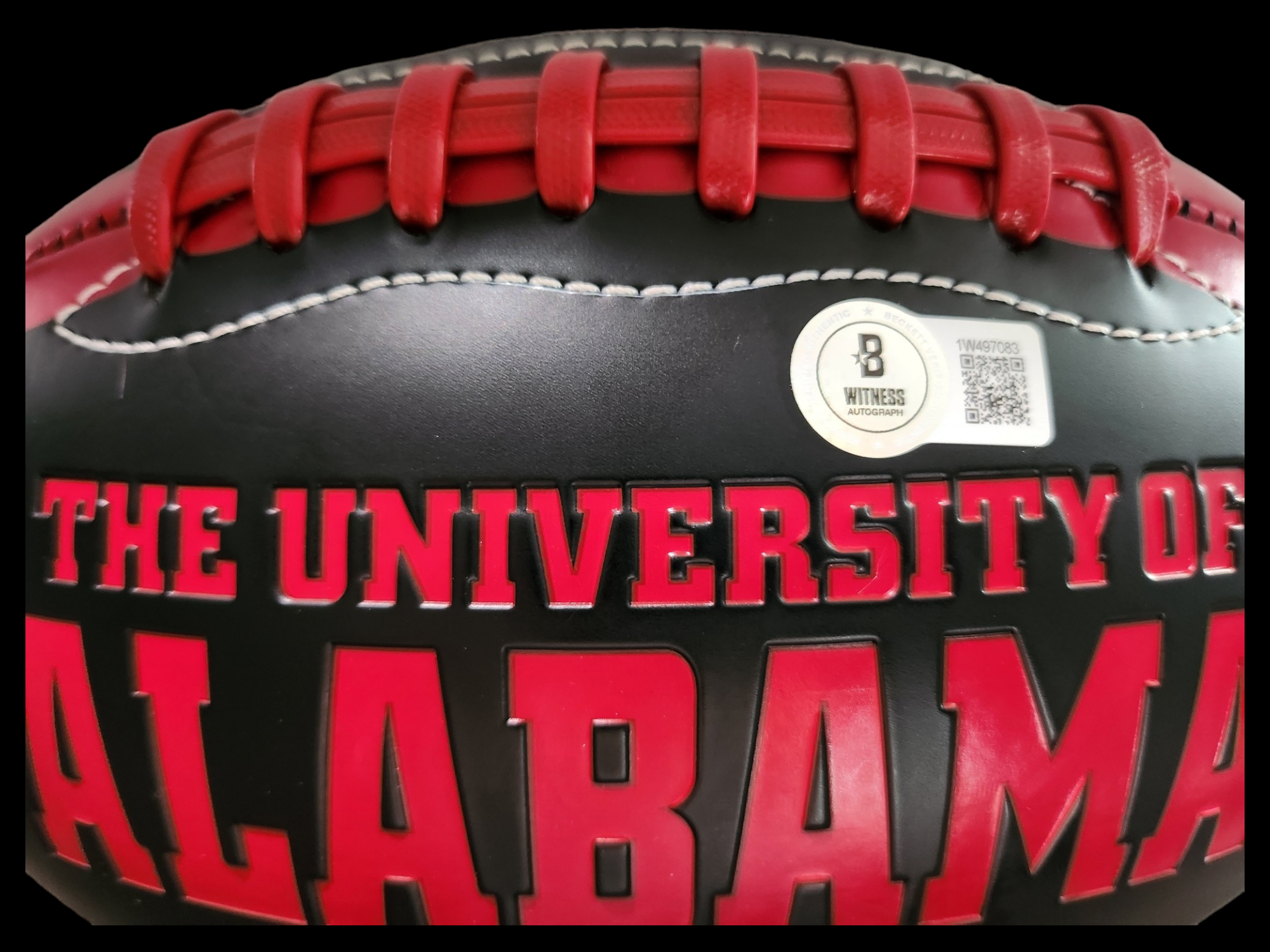 Nick Saban Signed Black Rawlings Football Beckett Witnessed COA