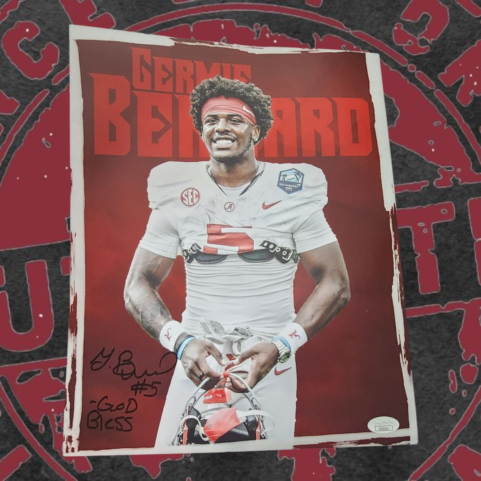 Germie Bernard signed 11x14, JSA COA.