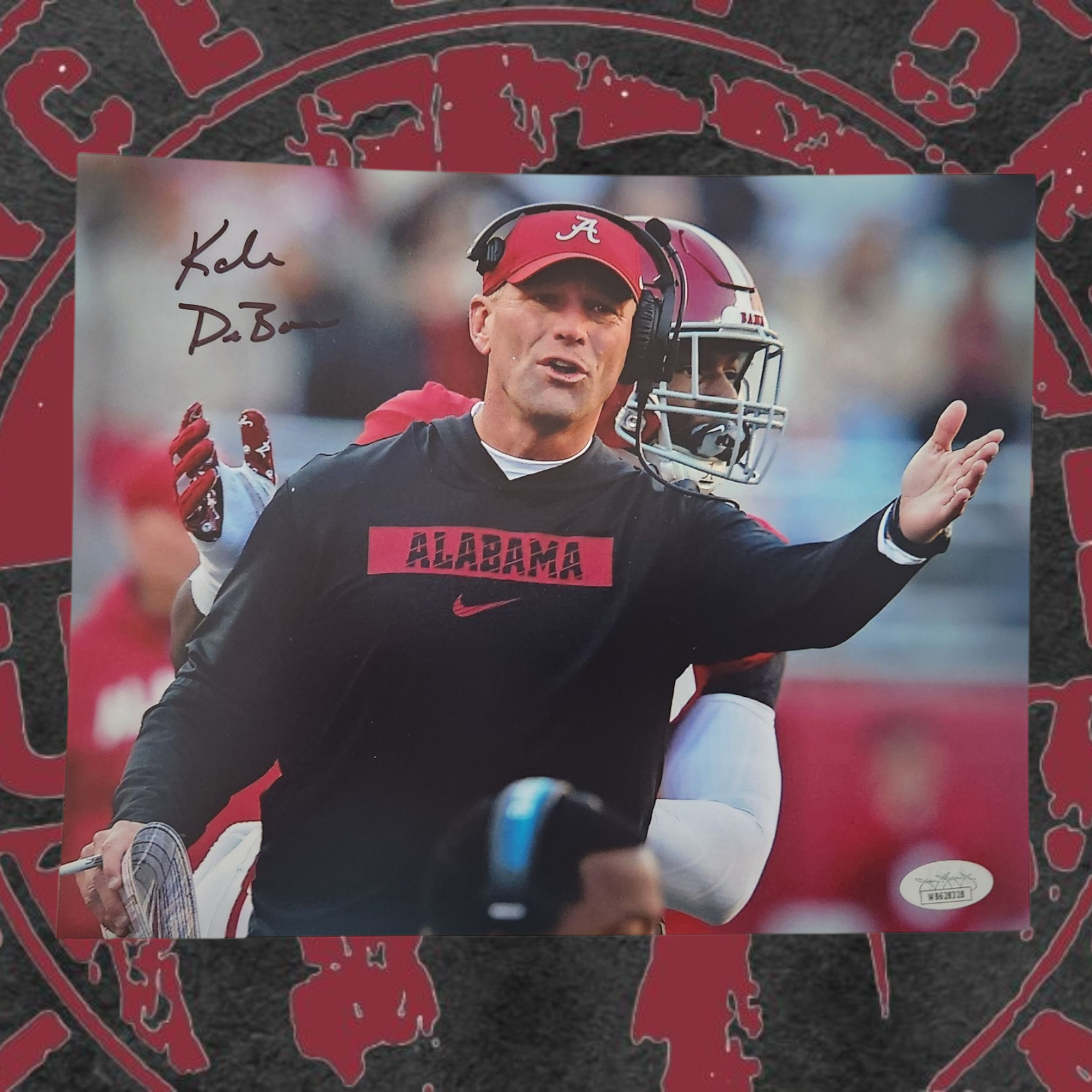 Coach Kalen DeBoer signed photographer JSA COA size 8x10