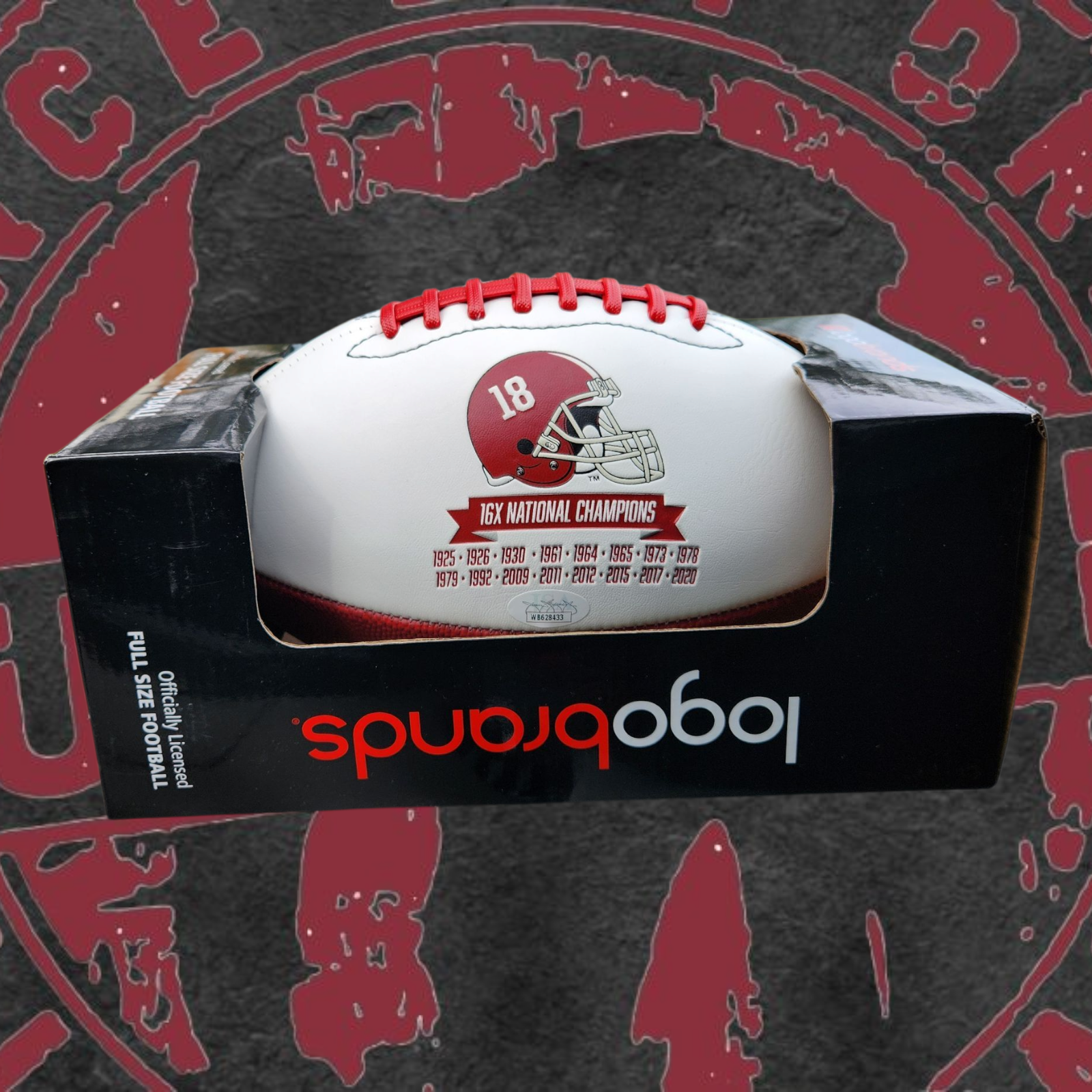 Kalen DeBoer signed logo brand football JSA COA