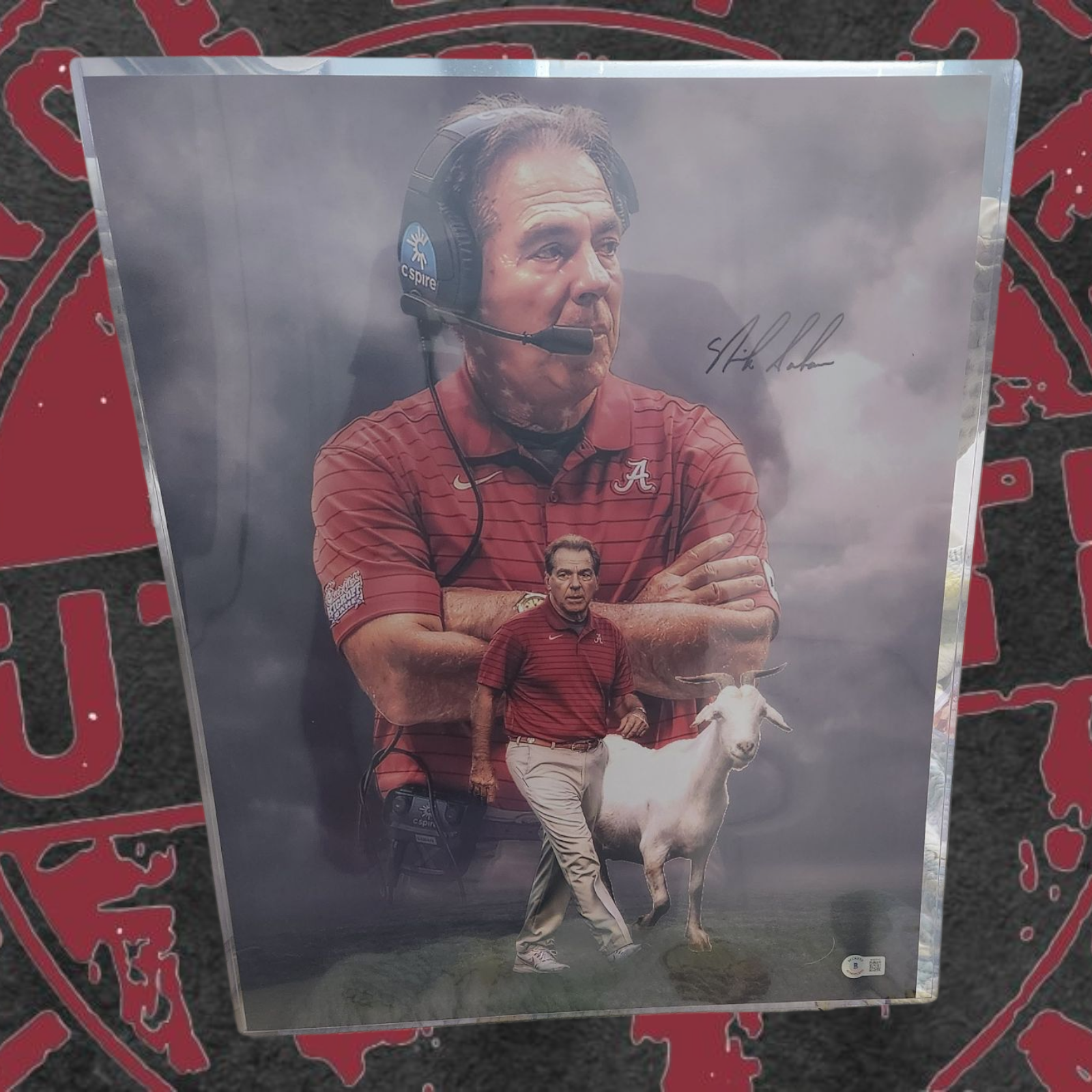 Nick Saban 16x20 signed Beckett COA