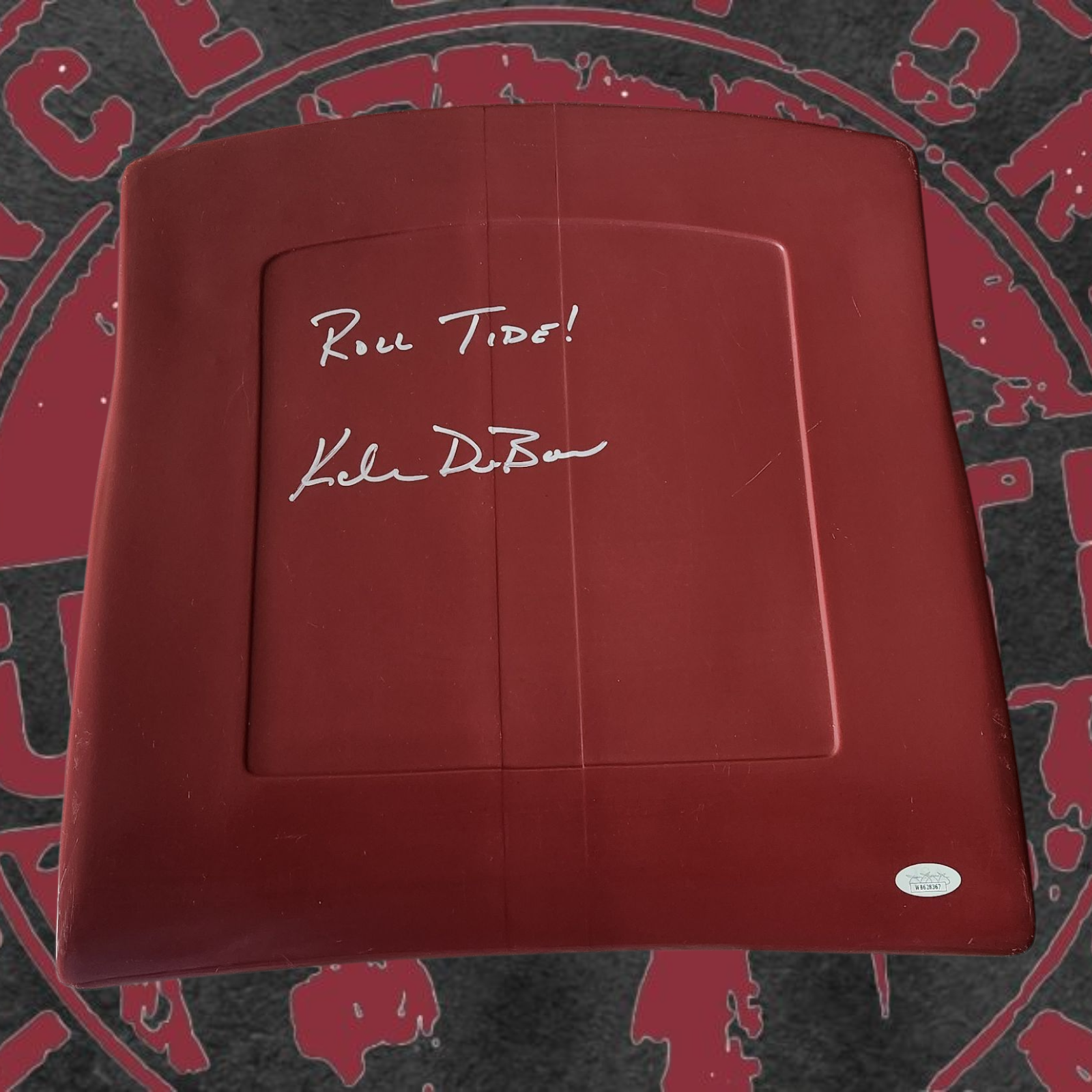 Coach Kalen DeBoer signed stadium seat bottom with Roll Tide inscription and JSA COA