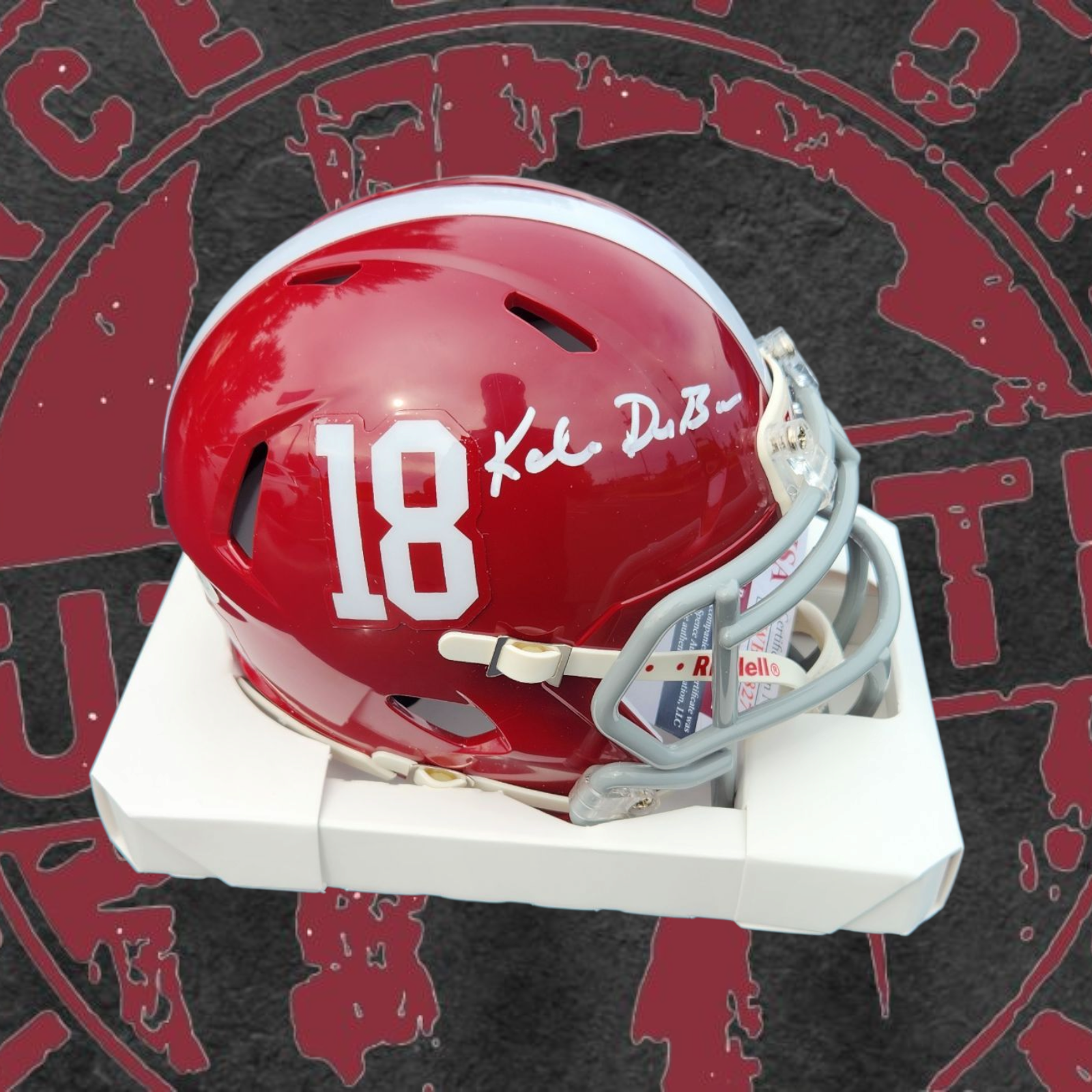 Kalen DeBoer signed Alabama mini helmet JSA COA