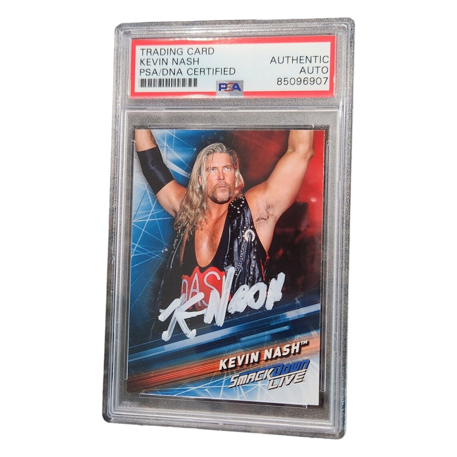 KEVIN NASH SIGNED 2019 WWE TOPPS SMACKDOWN LIVE PSA ENCAPSULATED WCW DIESEL NWO