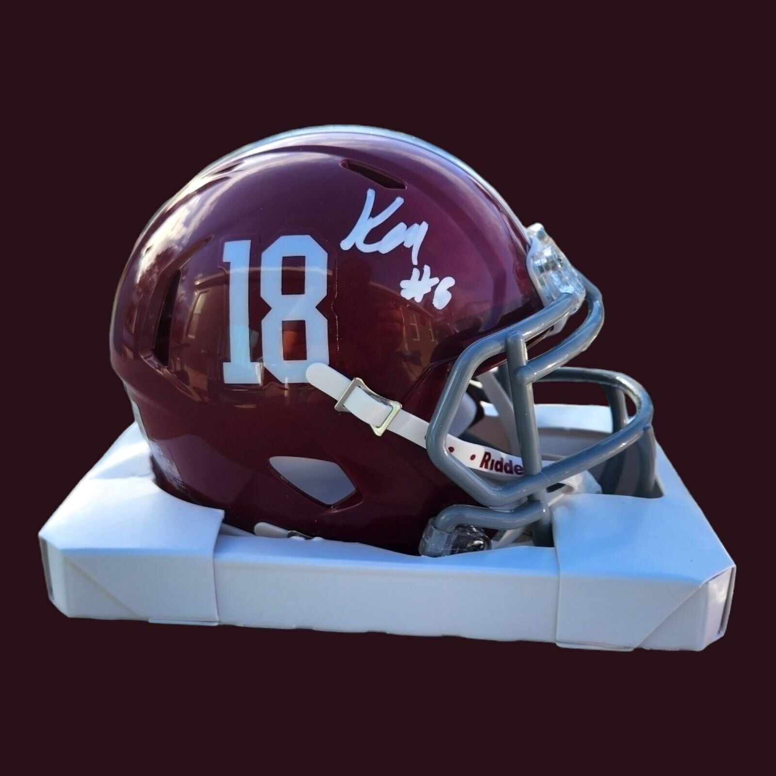 Alabama Football Mini Speed Helmet Autographed By Kobe Prentice #6 Beckett COA