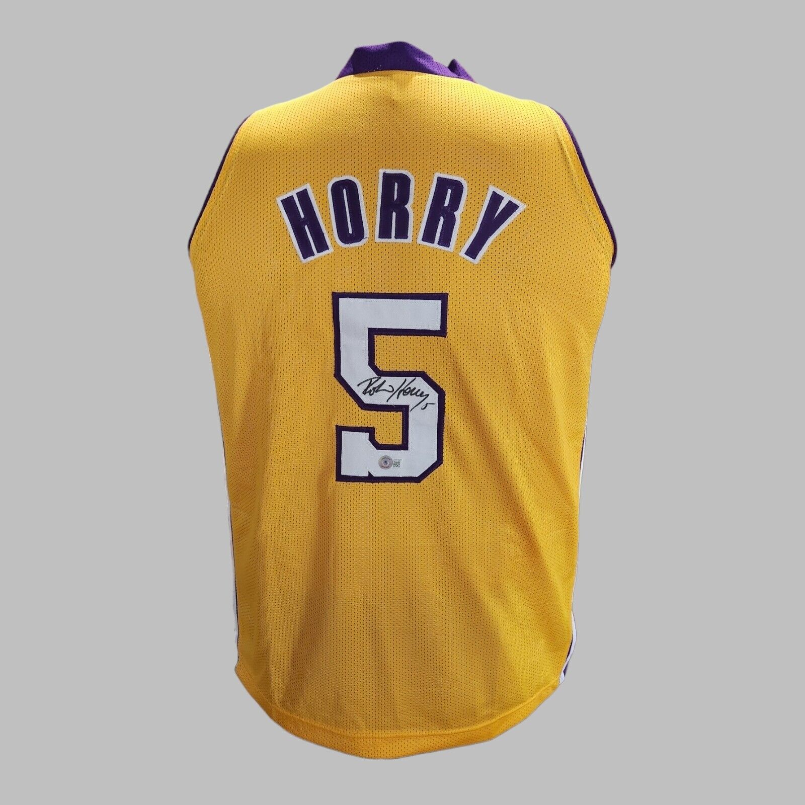 Robert Horry Signed LA Lakers Custom Basketball Jersey Size XL Beckett COA