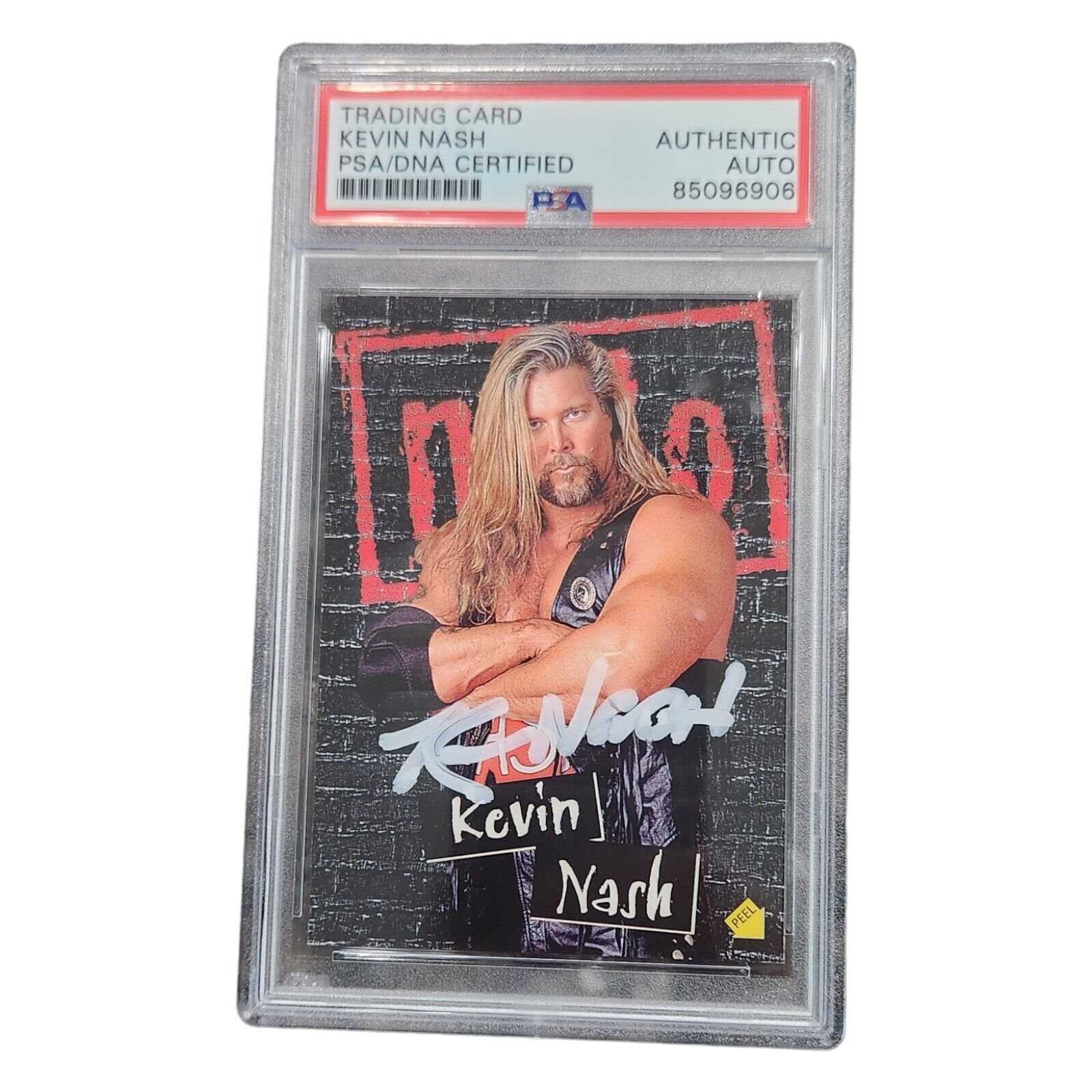 SIGNED PSA ENCAPSULATED WWE WWF KEVIN NASH 1998 TOPPS WCW/NWO STICKERS #S6 CARD