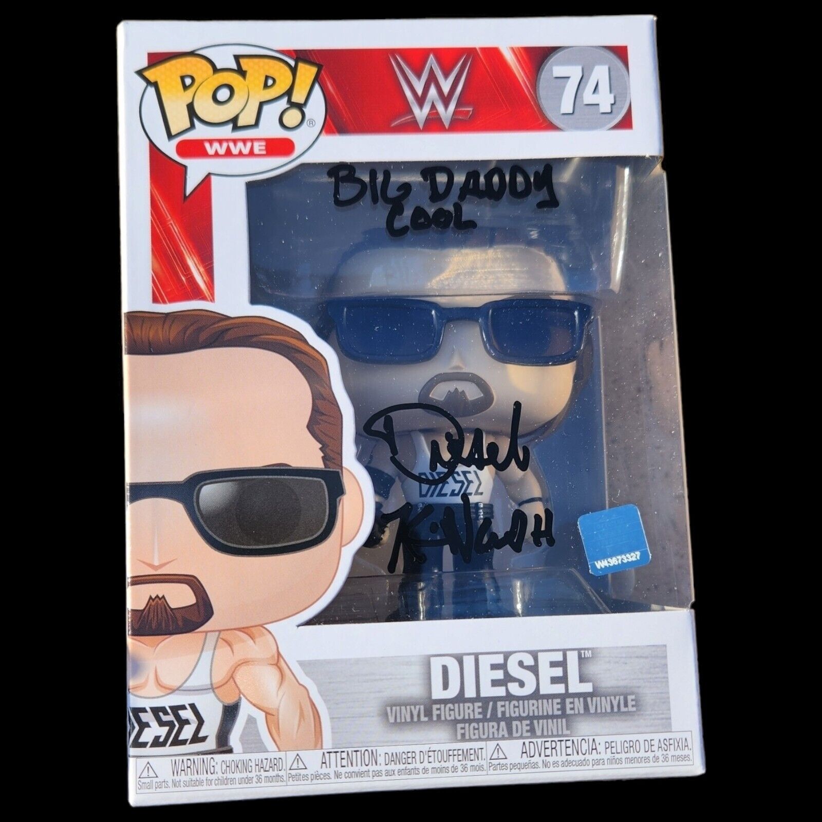 Autographed By KEVIN NASH w Inscription Funko Pop #74 Sports WWE Diesel JSA COA