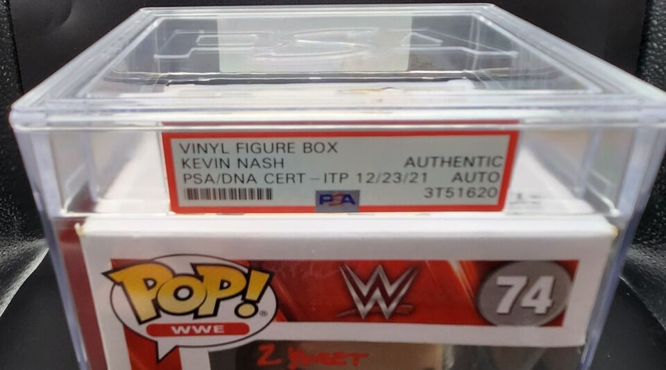 Kevin Nash WWE Encapsulated  Funko Pop #74 Signed w Inscriptions PSA COA