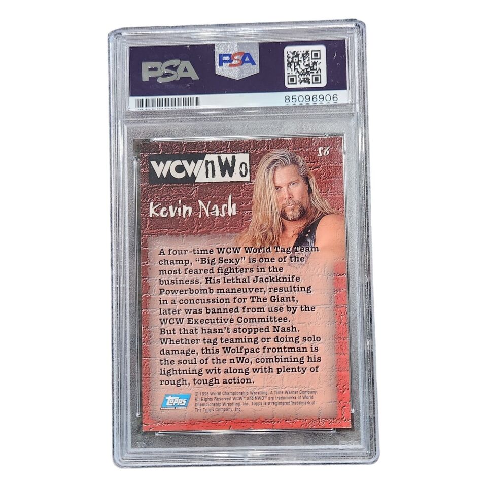 SIGNED PSA ENCAPSULATED WWE WWF KEVIN NASH 1998 TOPPS WCW/NWO STICKERS #S6 CARD
