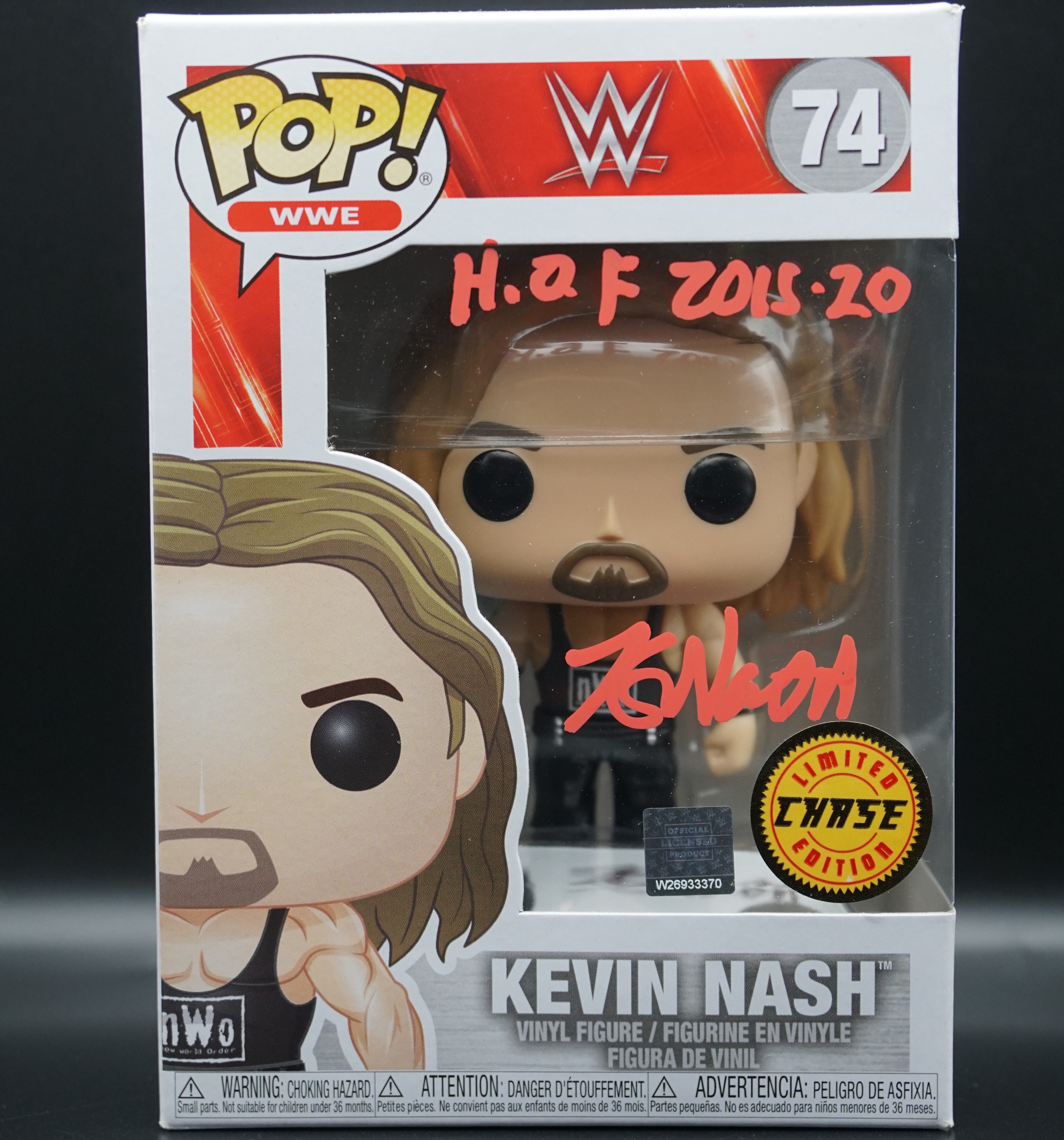 WWE Kevin Nash Pop #74 Chase Edition with Inscription "H.O.F 2015-20" PSA COA - Signed by Kevin Nash