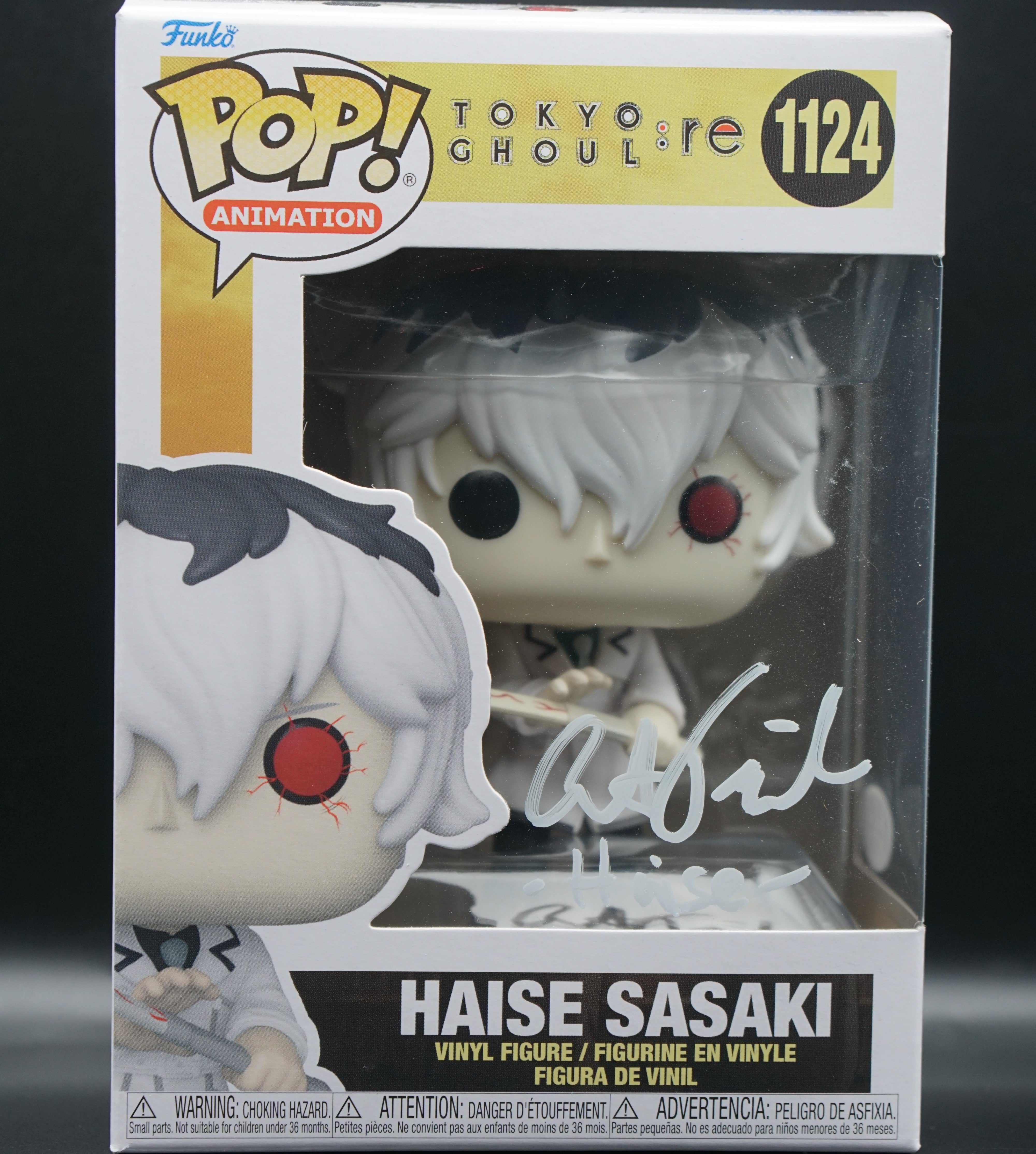 Haise Sasaki Tokyo Ghoul:RE Funko Pop #1124 PSA COA - Signed by Austin Tindle