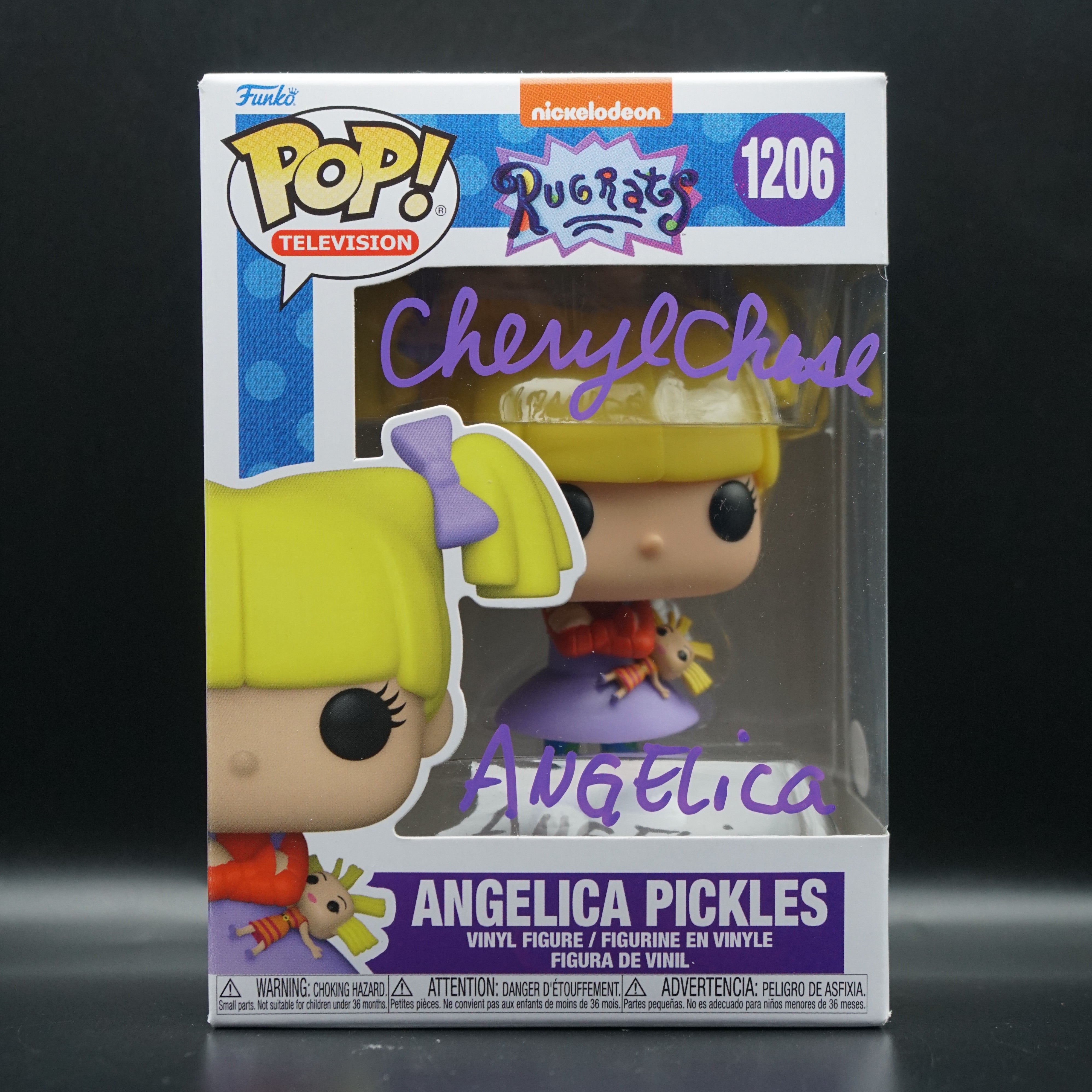 Rugrats Funko Pop #1206 Angelica Pickles from Nickelodeon Cartoon PSA COA with inscription "ANGELICA" - Signed by Cheryl Chase
