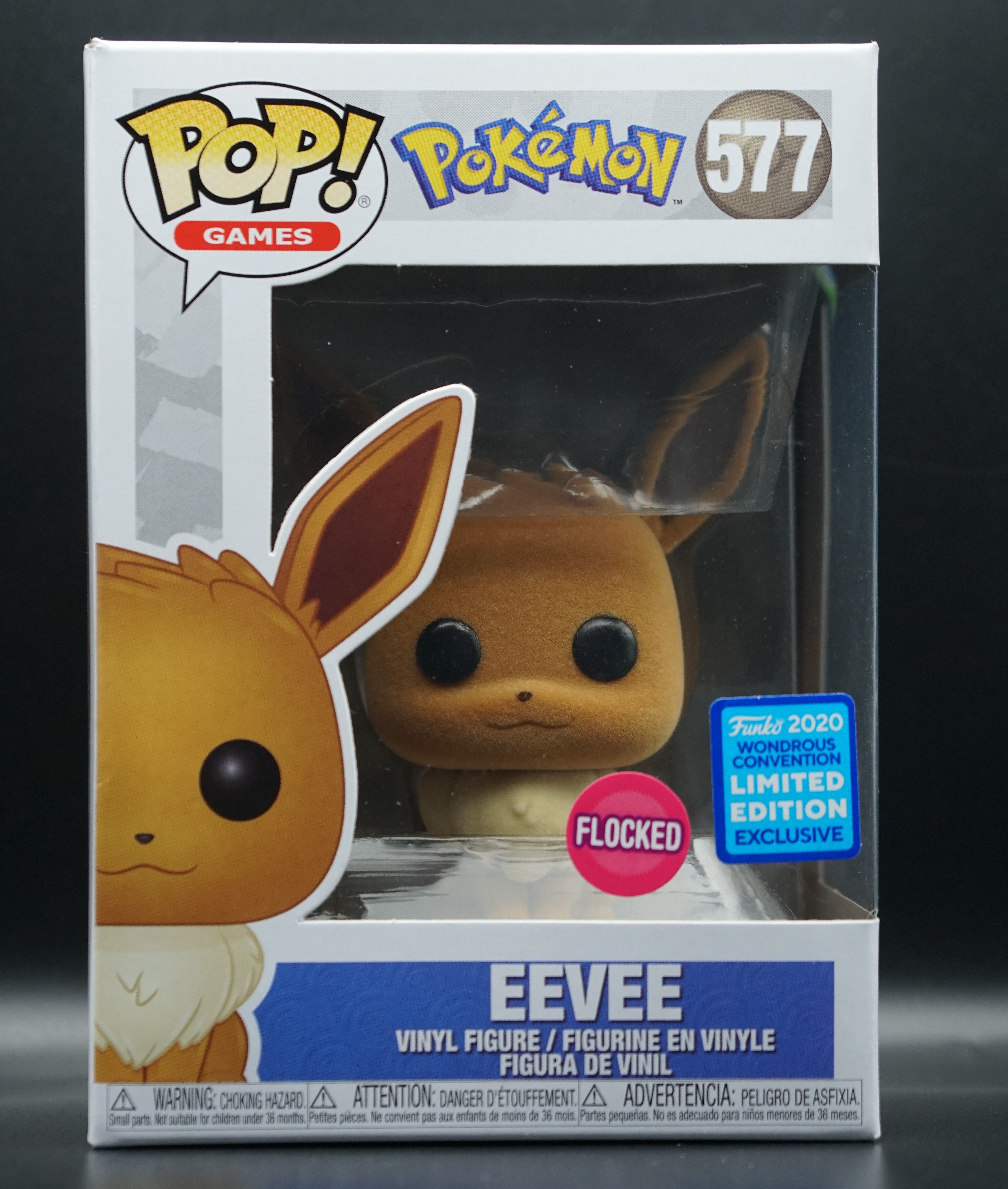 Flocked Eevee Funko Pop #577 Limited Edition from Wondrous Convention