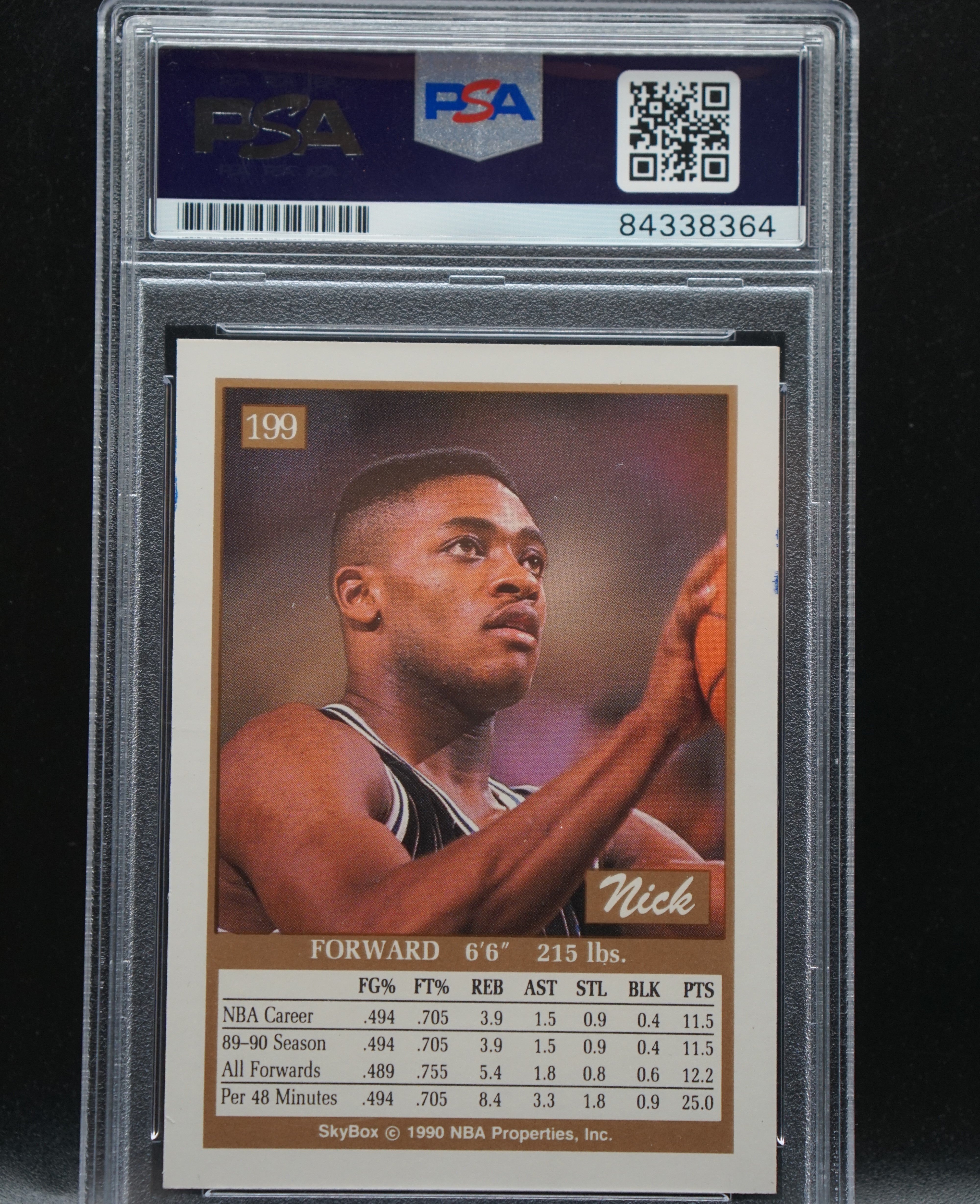 Orlando Magic's Nick Anderson Autographed Sky Box Card - Signed in Blue Sharpie - Slabbed with PSA COA