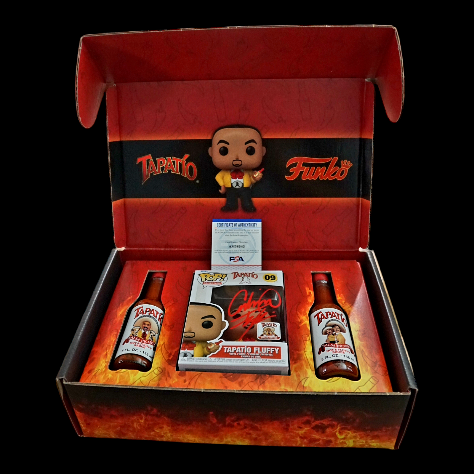 Funko Tapatio Fluffy Pop - Signed Collector’s Box Set Hot Sauce Gabriel Iglesias PSA COA