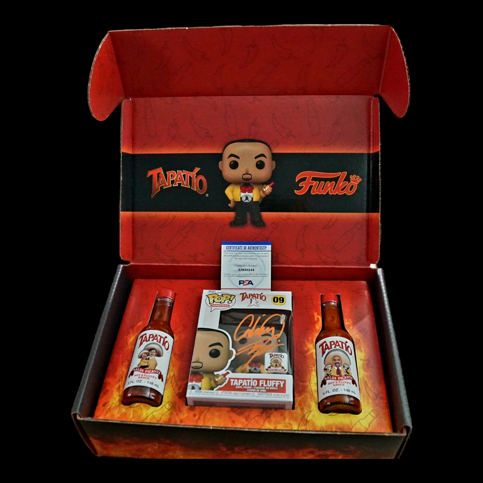 Funko Tapatio Fluffy Pop - Signed Collector’s Box Set Hot Sauce Gabriel Iglesias PSA COA