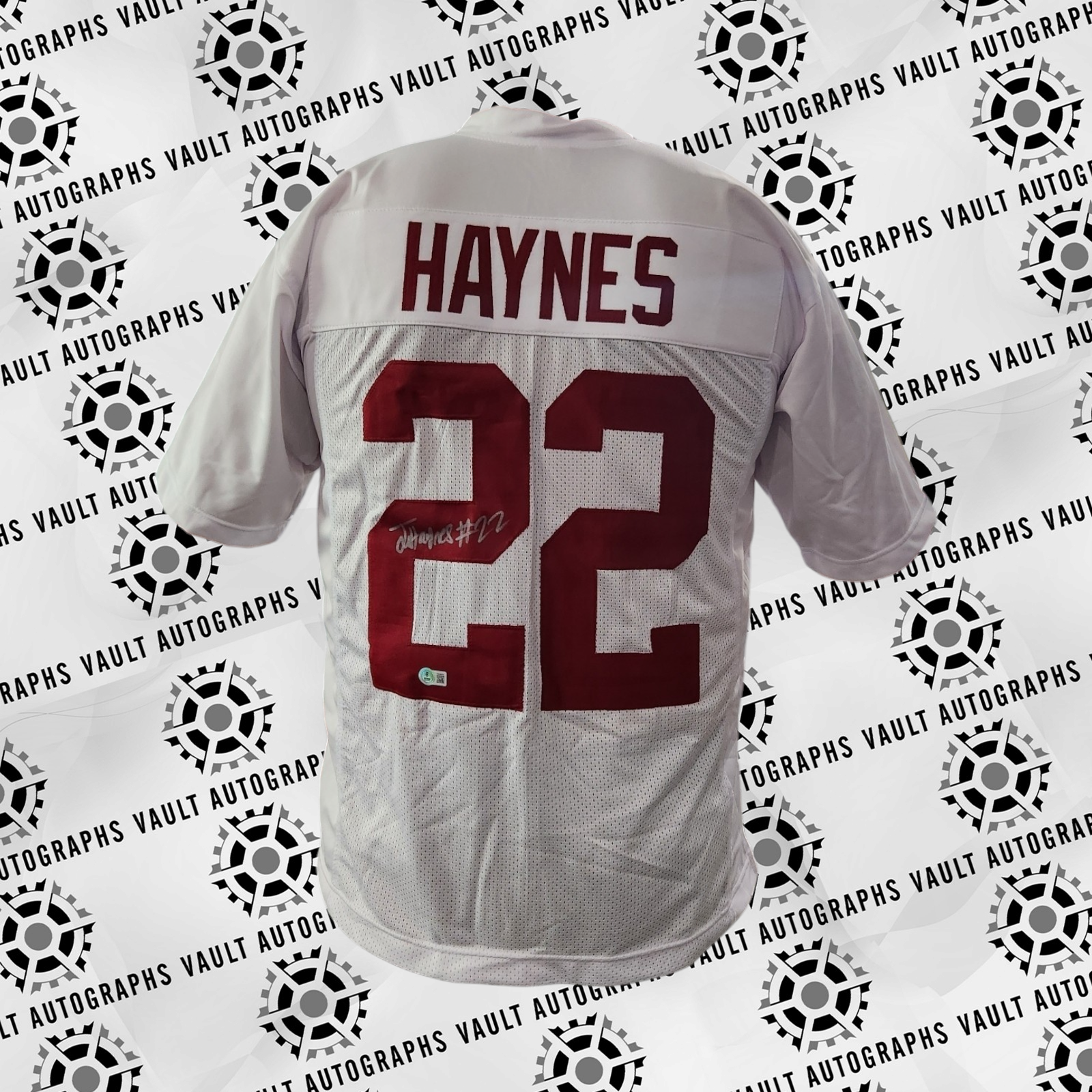 White Signed Justice Haynes Jersey Beckett COA