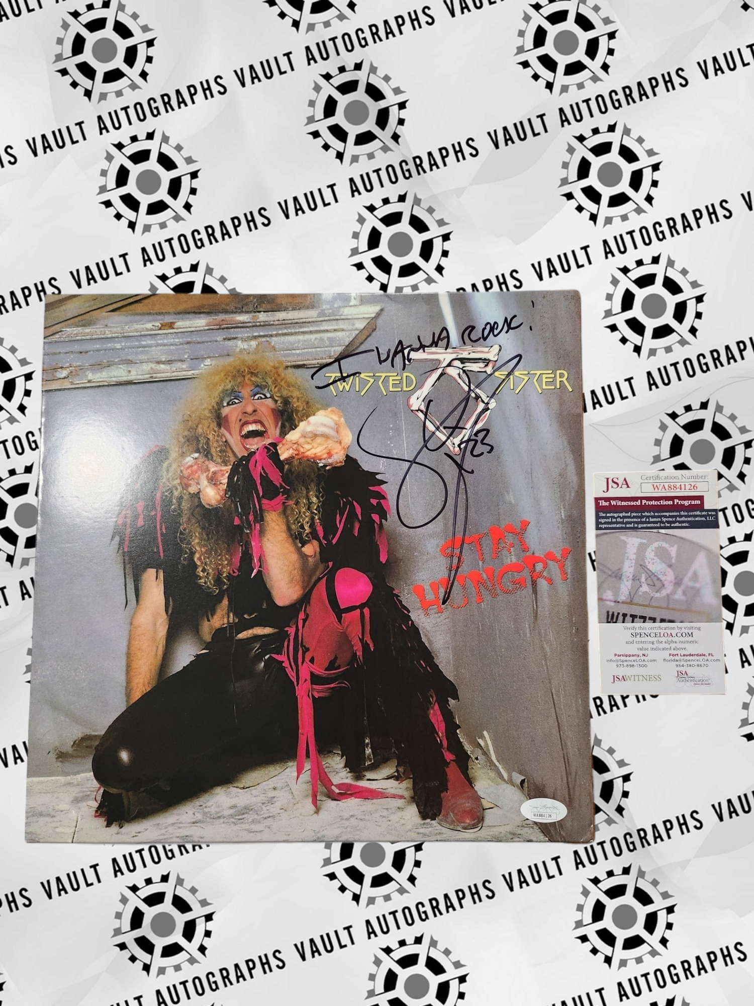 Stay Hungry Twisted Sister Vinyl Signed by Dee Snider with Inscription "I Wanna Rock"
