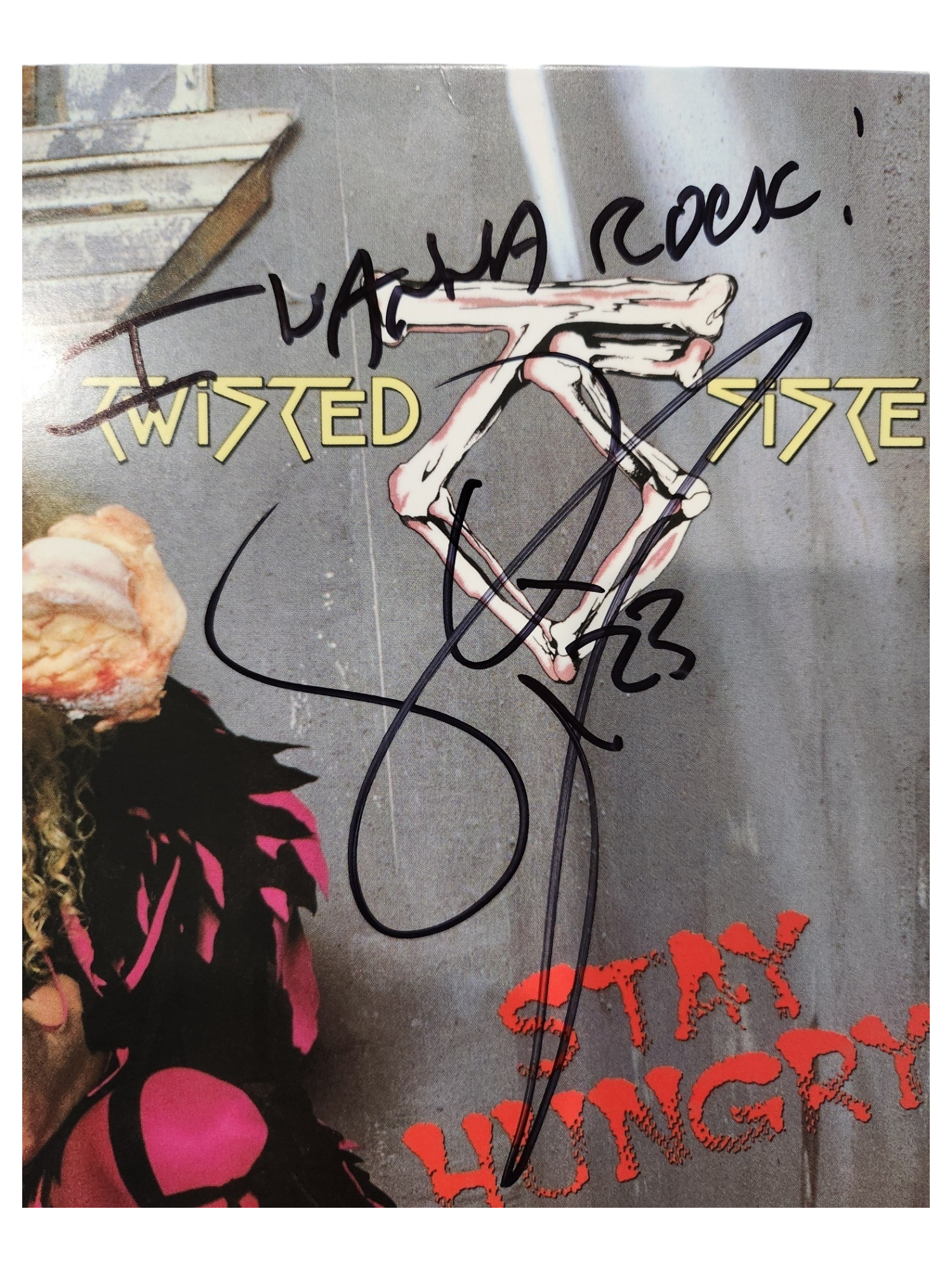 Stay Hungry Twisted Sister Vinyl Signed by Dee Snider with Inscription "I Wanna Rock"