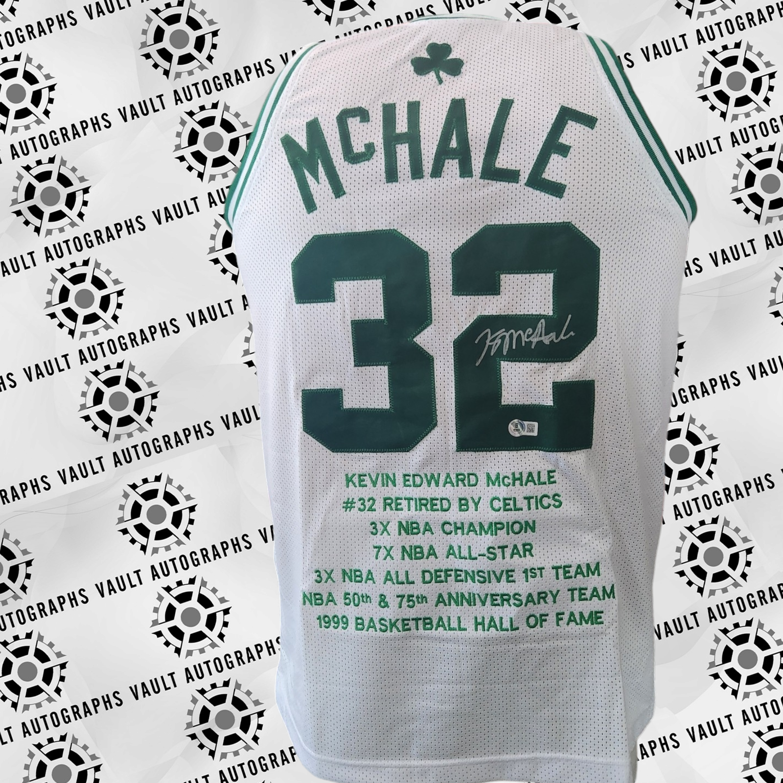 Kevin McHale Signed Career STAT Boston Celtics Jersey Beckett Witnessed COA